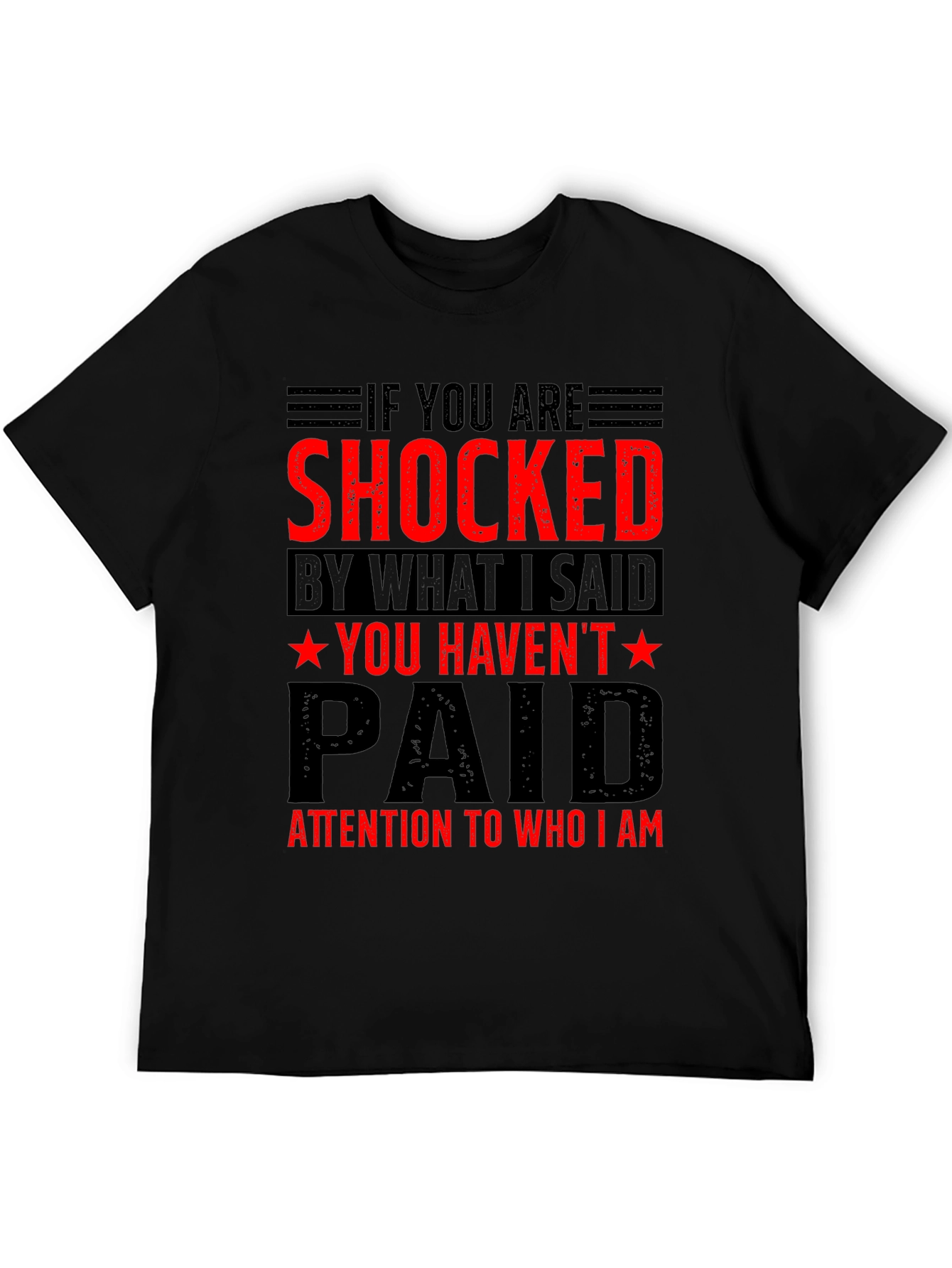 Black Shocked T-Shirt - Bold Statement Tee view 5