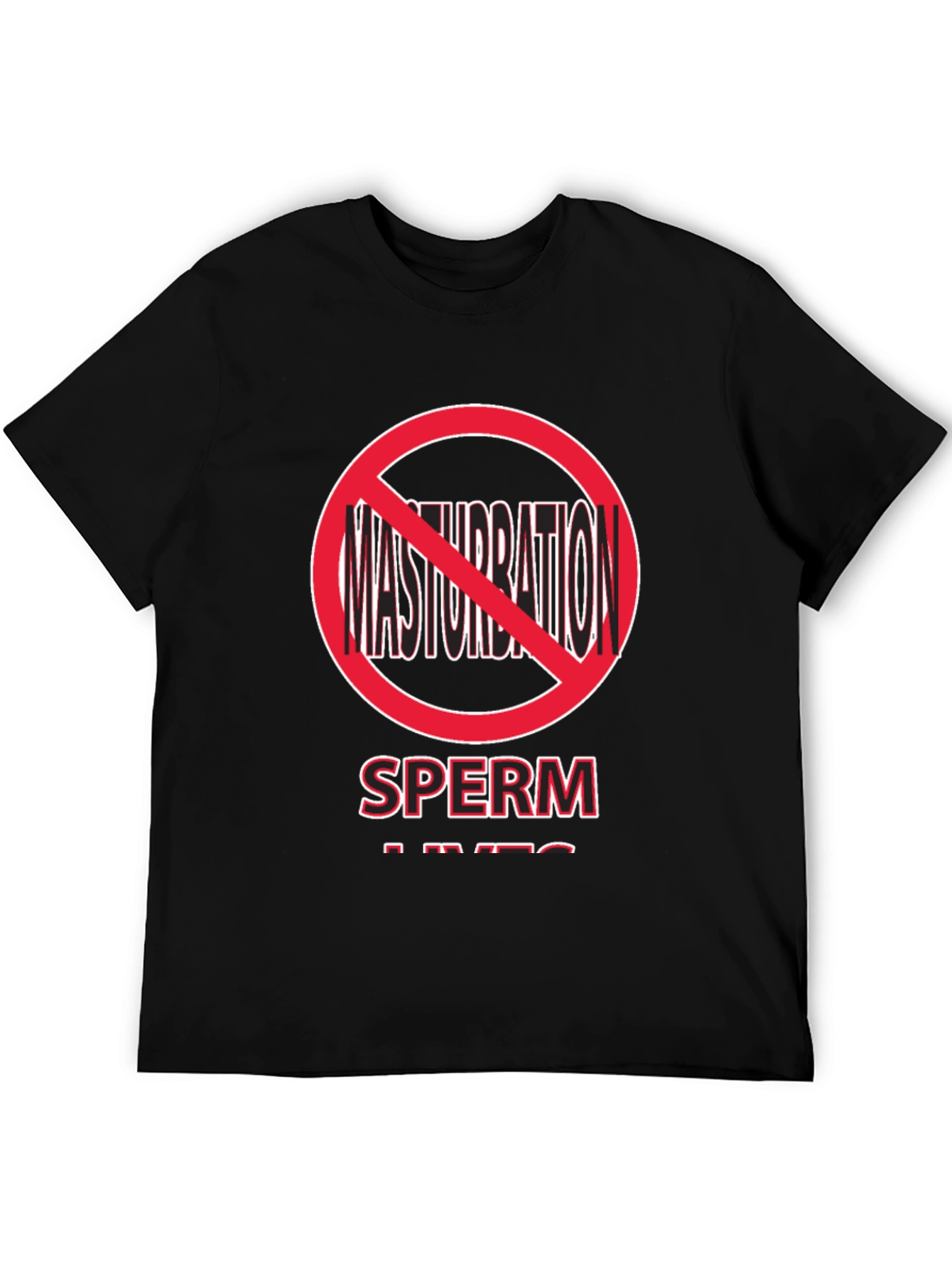Black Sperm Lives Novelty T-Shirt - Funny Graphic Tee view 5