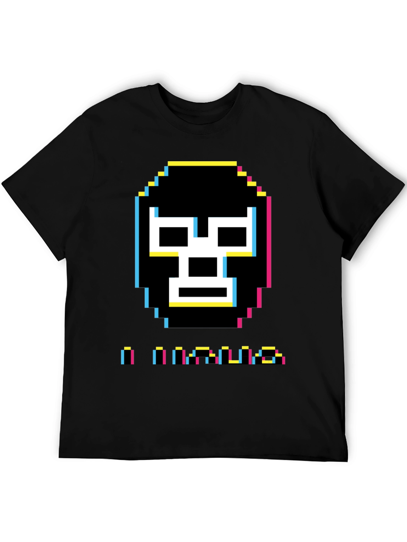 Black Pixel Luchador Mask T-Shirt view 5