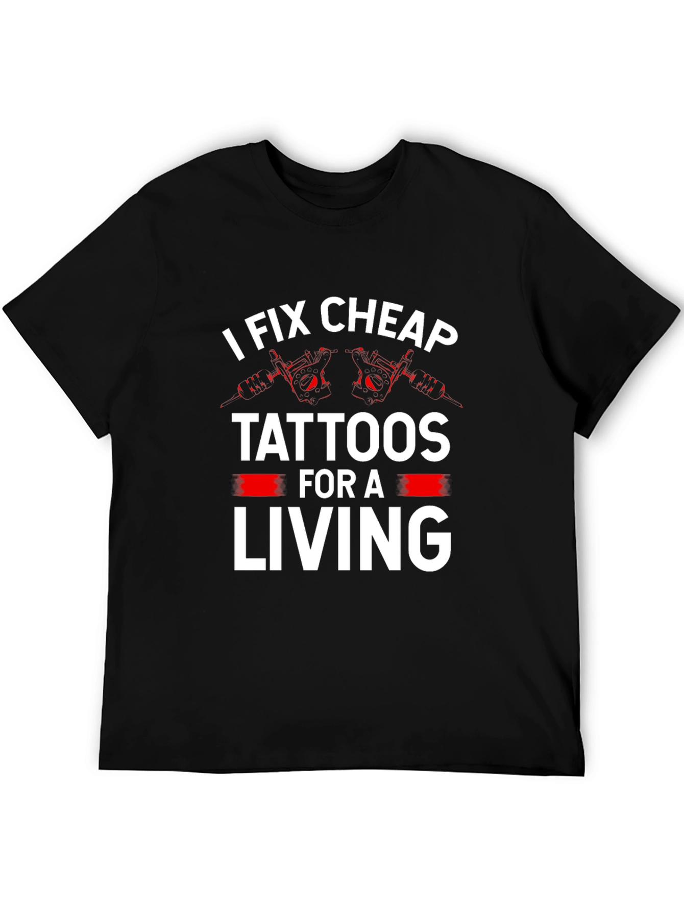 Black I Fix Cheap Tattoos Funny Graphic Tee view 5