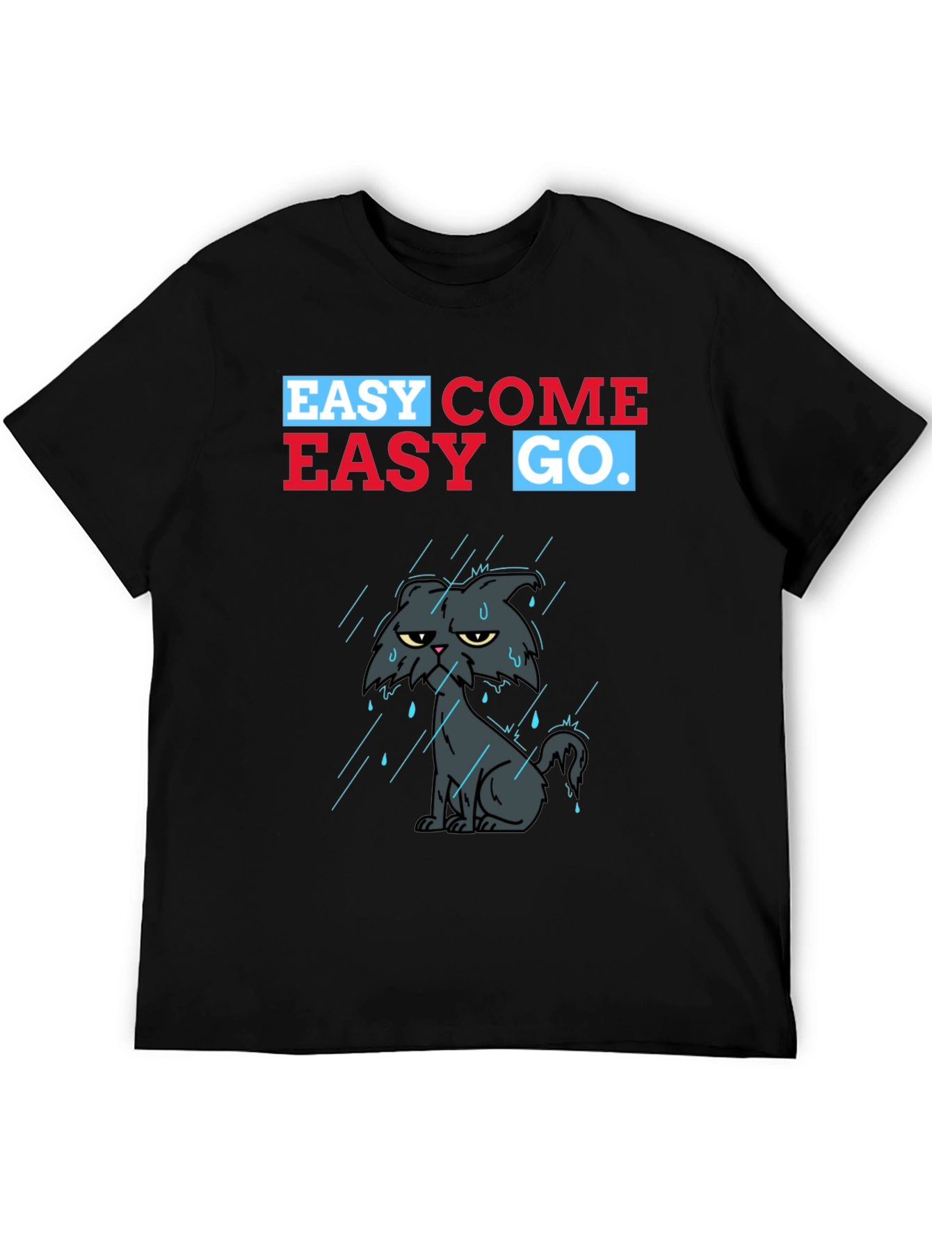 Black Easy Come Easy Go Grumpy Cat T-Shirt view 5