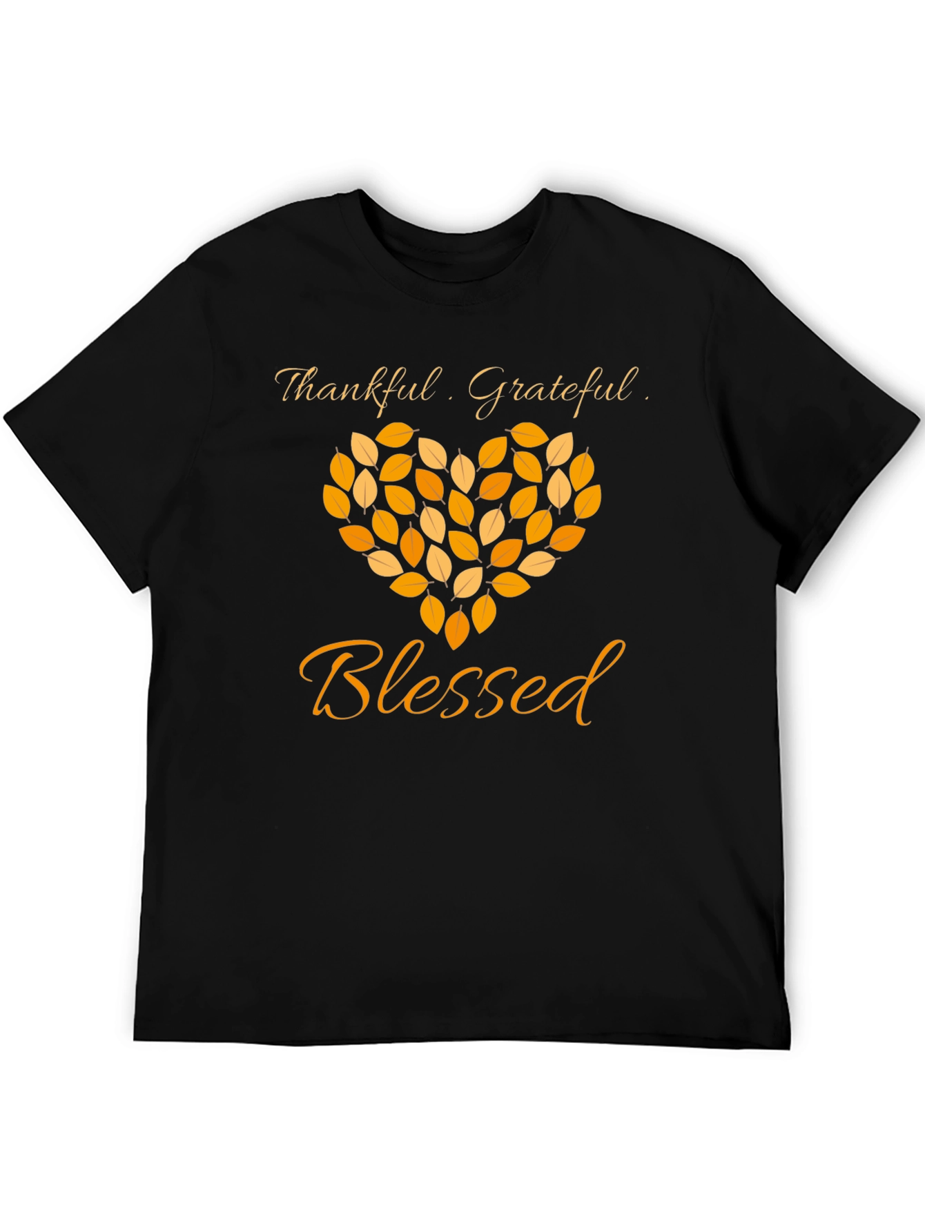 Black Thankful Grateful Blessed Graphic T-Shirt view 5