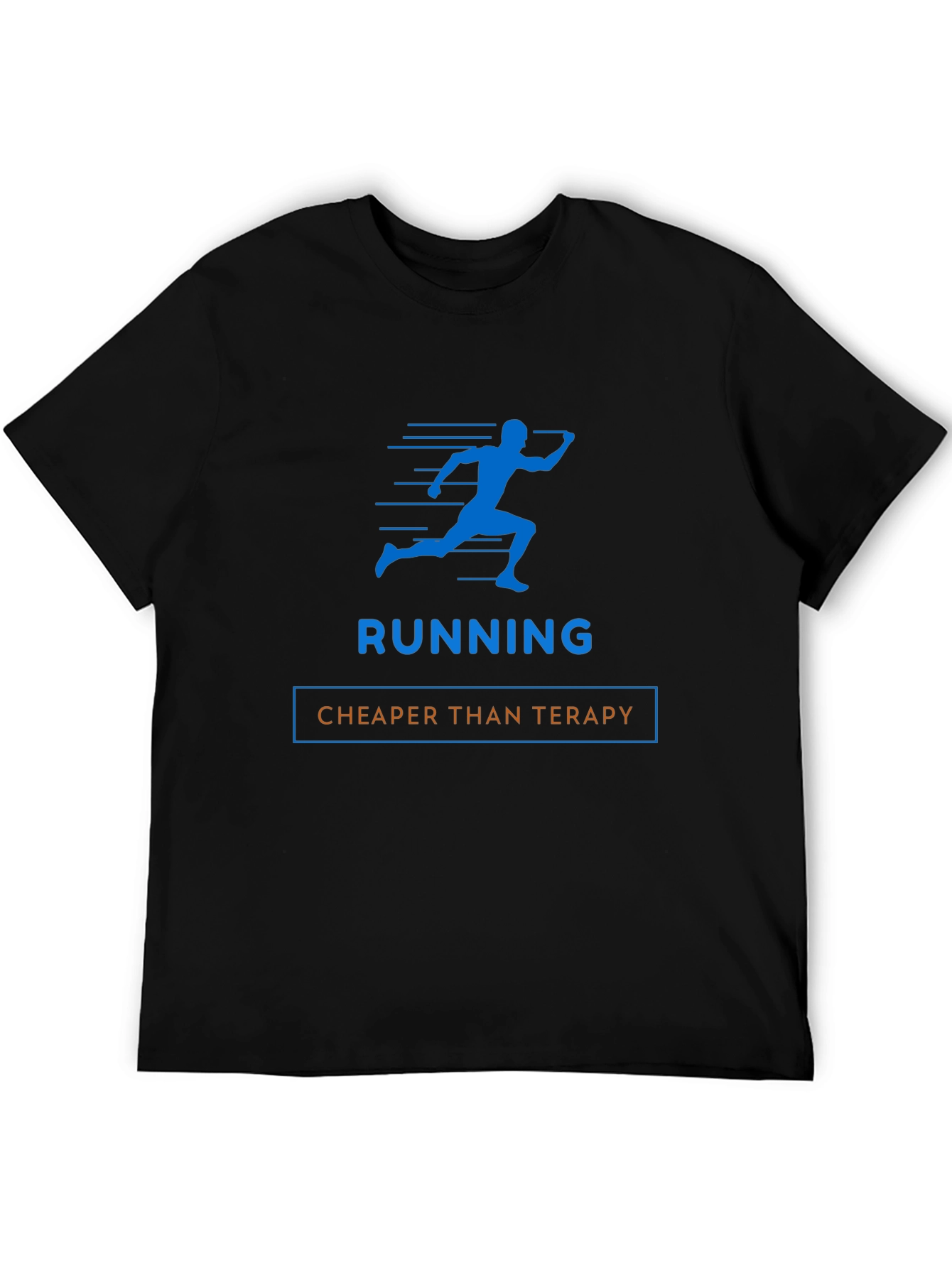 Black Running Cheaper Than Therapy Graphic Tee view 5