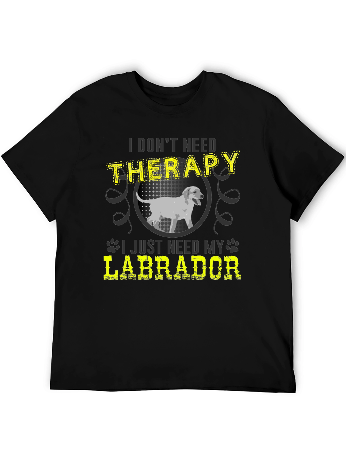 Black Labrador Therapy Graphic T-Shirt view 5