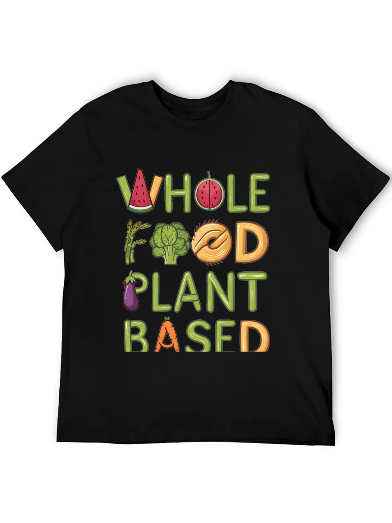 Black Whole Food Plant Based T-Shirt - Vegan Tee view 5