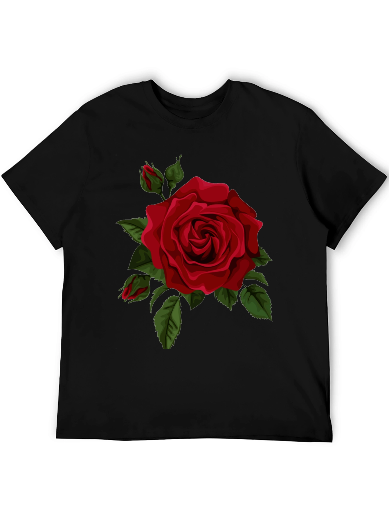 Black Red Rose Graphic Tee view 5