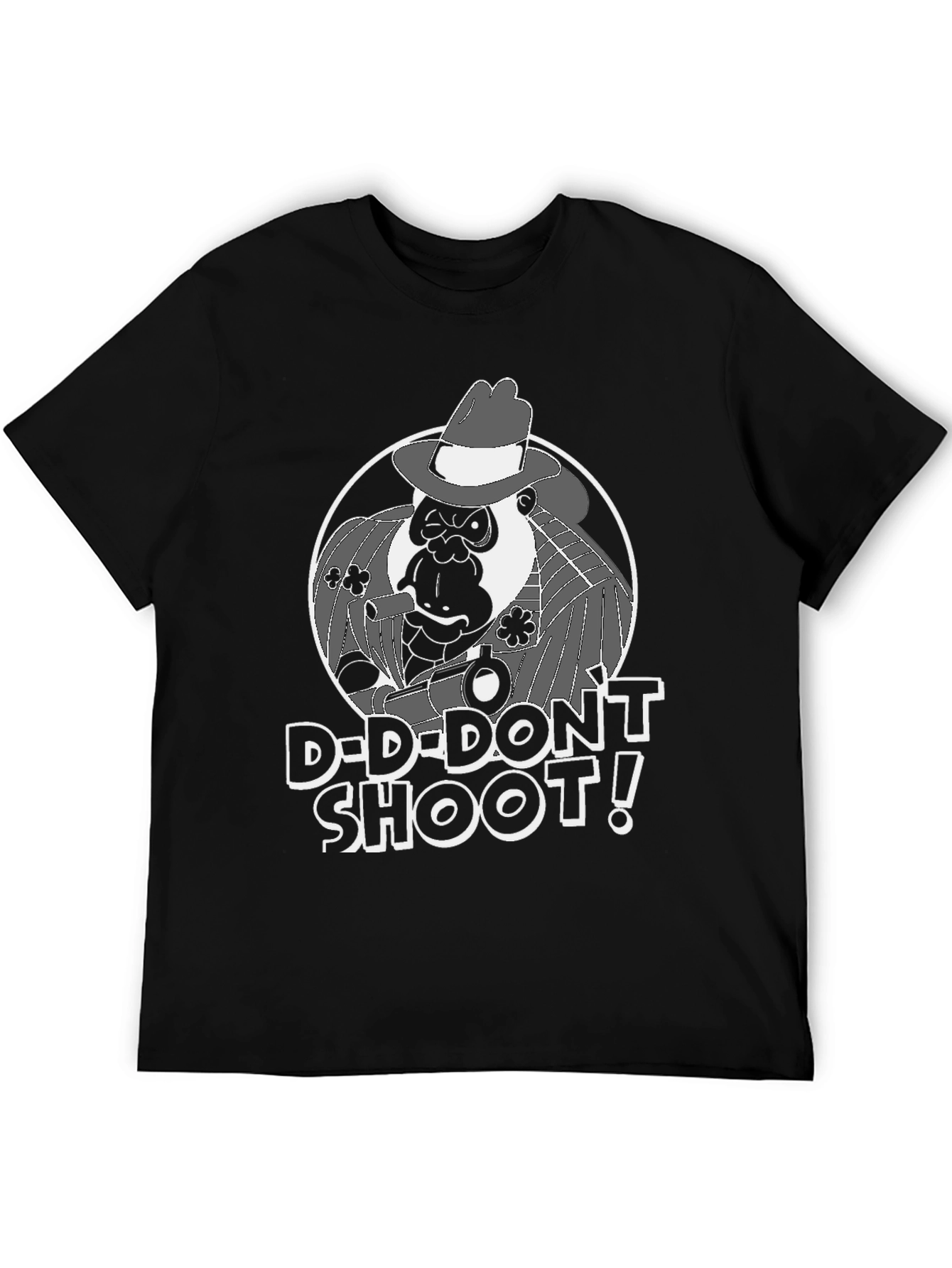 Black Gorilla Gangster Graphic Tee - "D-D-Don't Shoot!" T-Shirt view 5