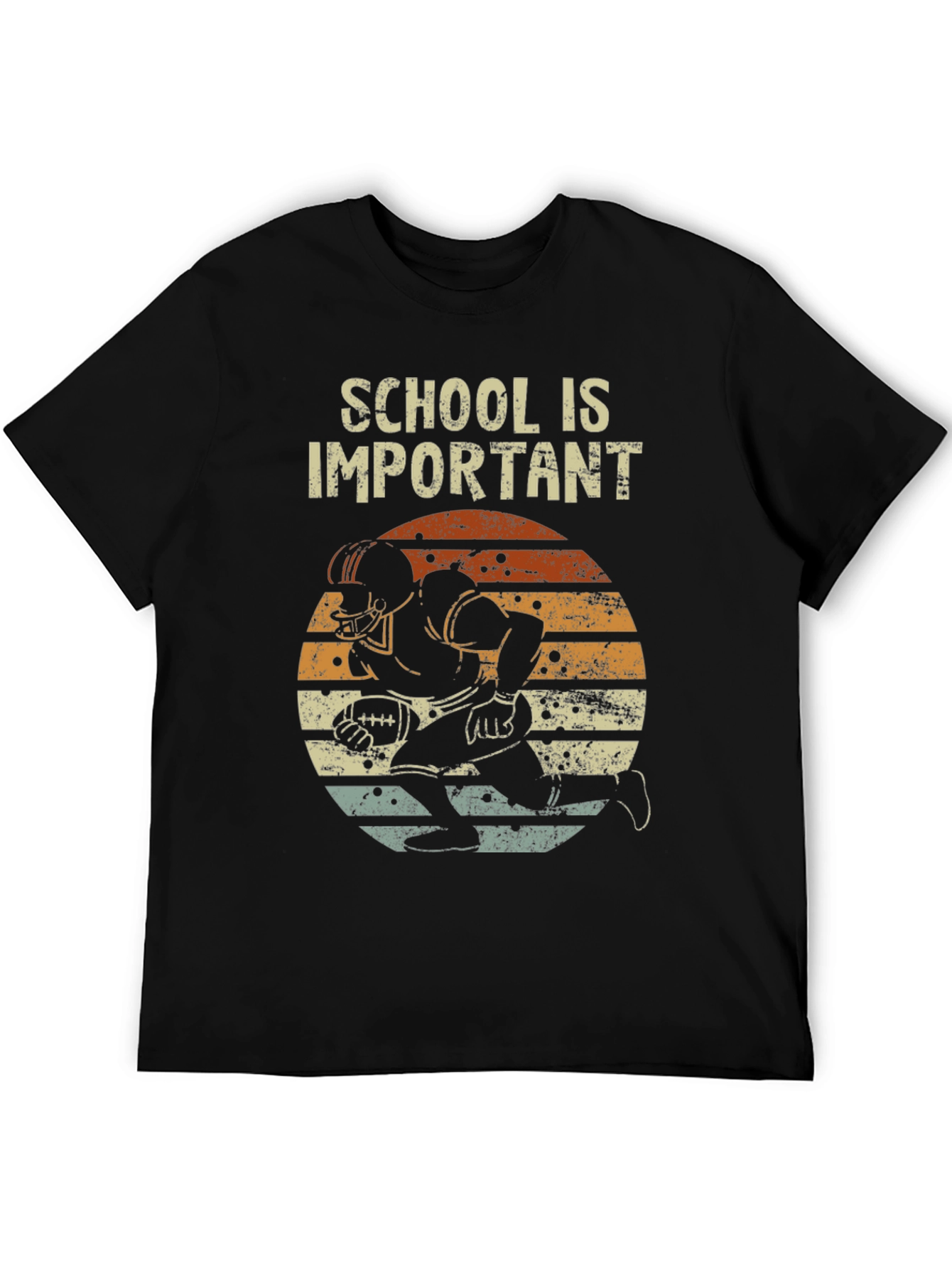Black School is Important Football Graphic Tee view 5