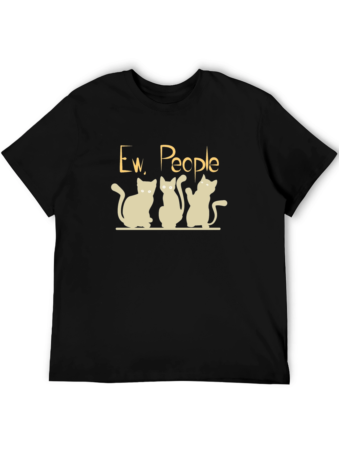 Black Ew People Cats Graphic T-Shirt - Black view 5