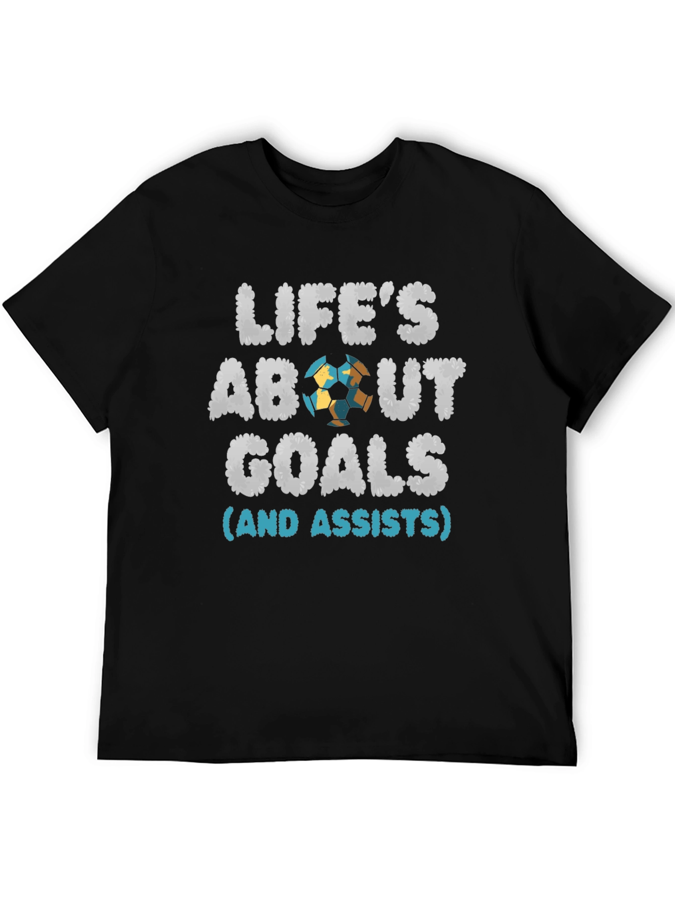 Black Life's About Goals Soccer T-Shirt view 5