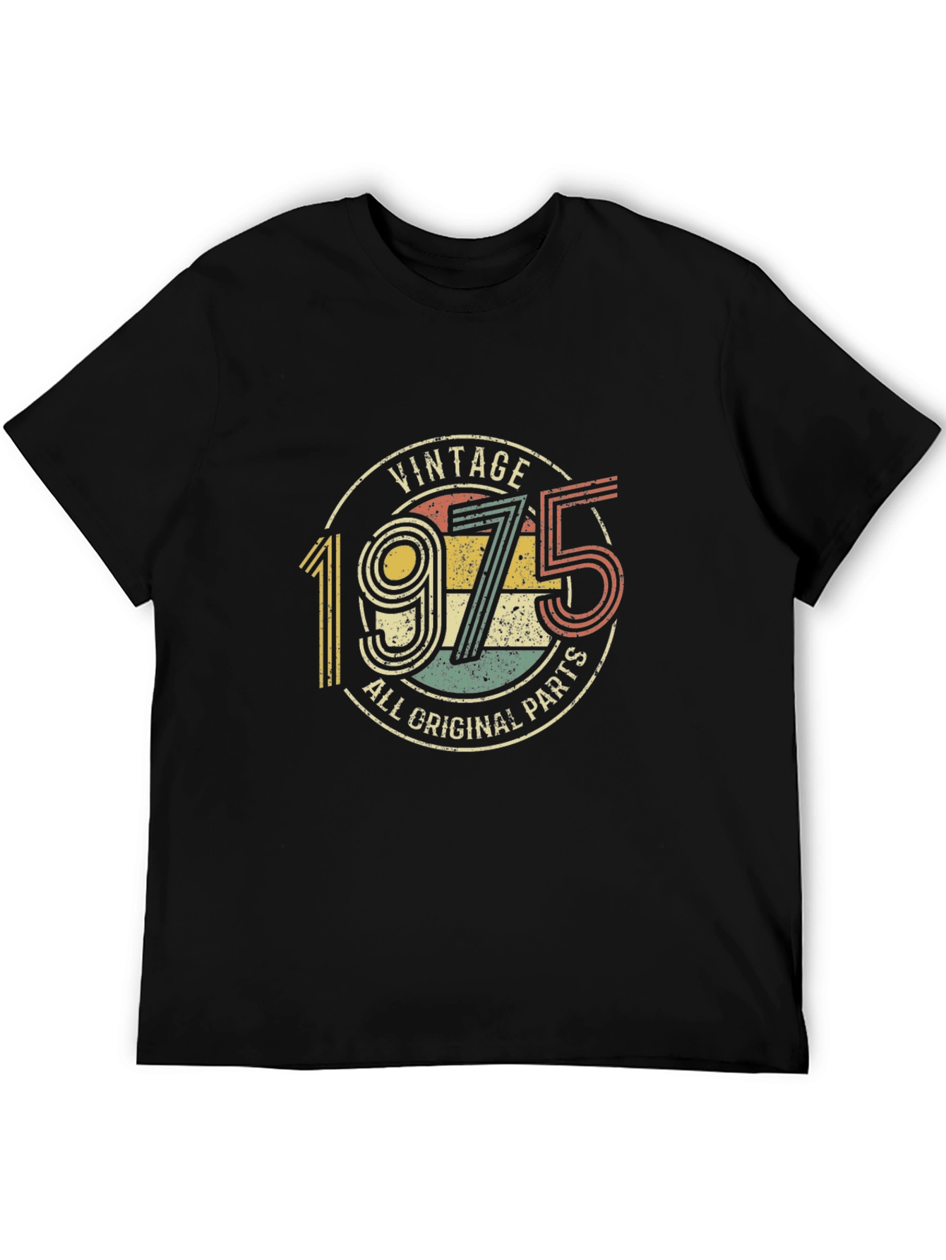 Black Vintage 1975 All Original Parts T-Shirt view 5