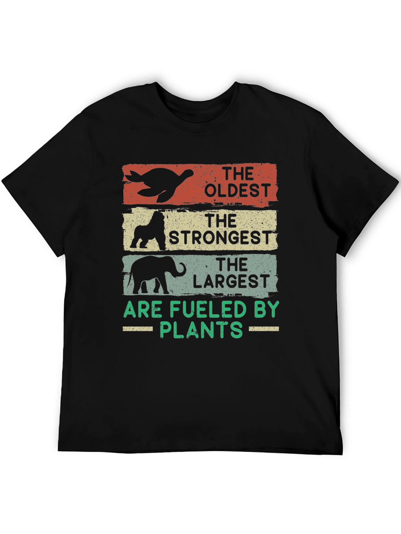 Black Oldest, Strongest, Largest - Vegan T-Shirt view 5