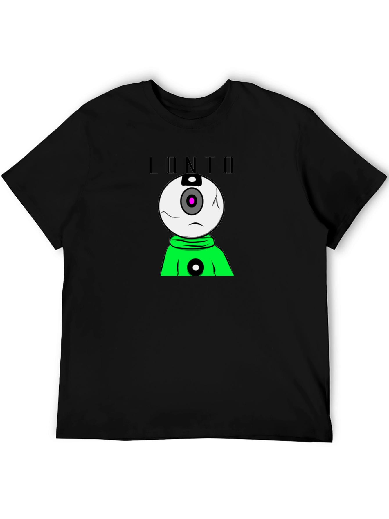 Black Lonto Graphic T-Shirt - Black Crew Neck Tee view 5