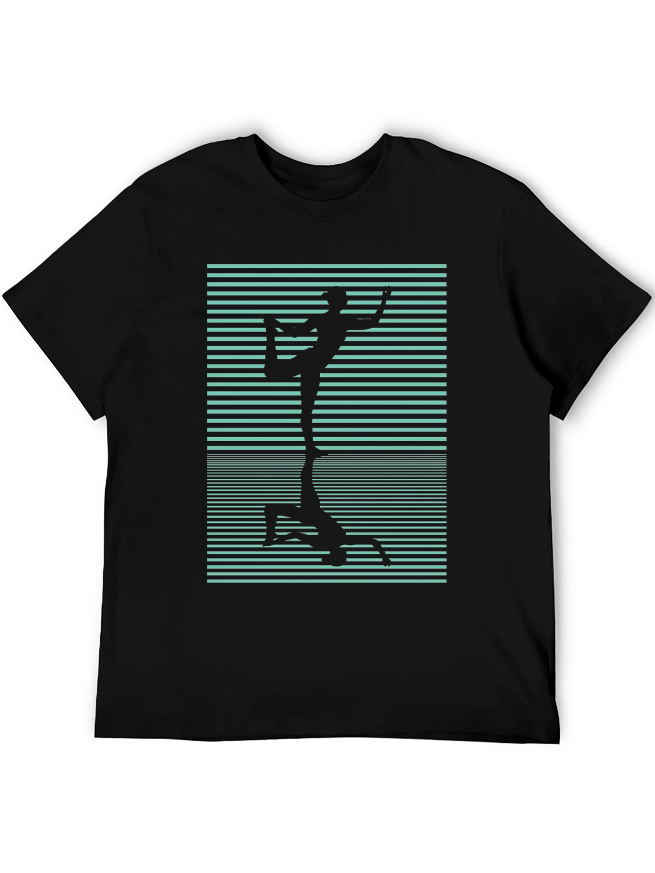 Black Yoga Reflection Graphic Tee - Black Cotton view 5