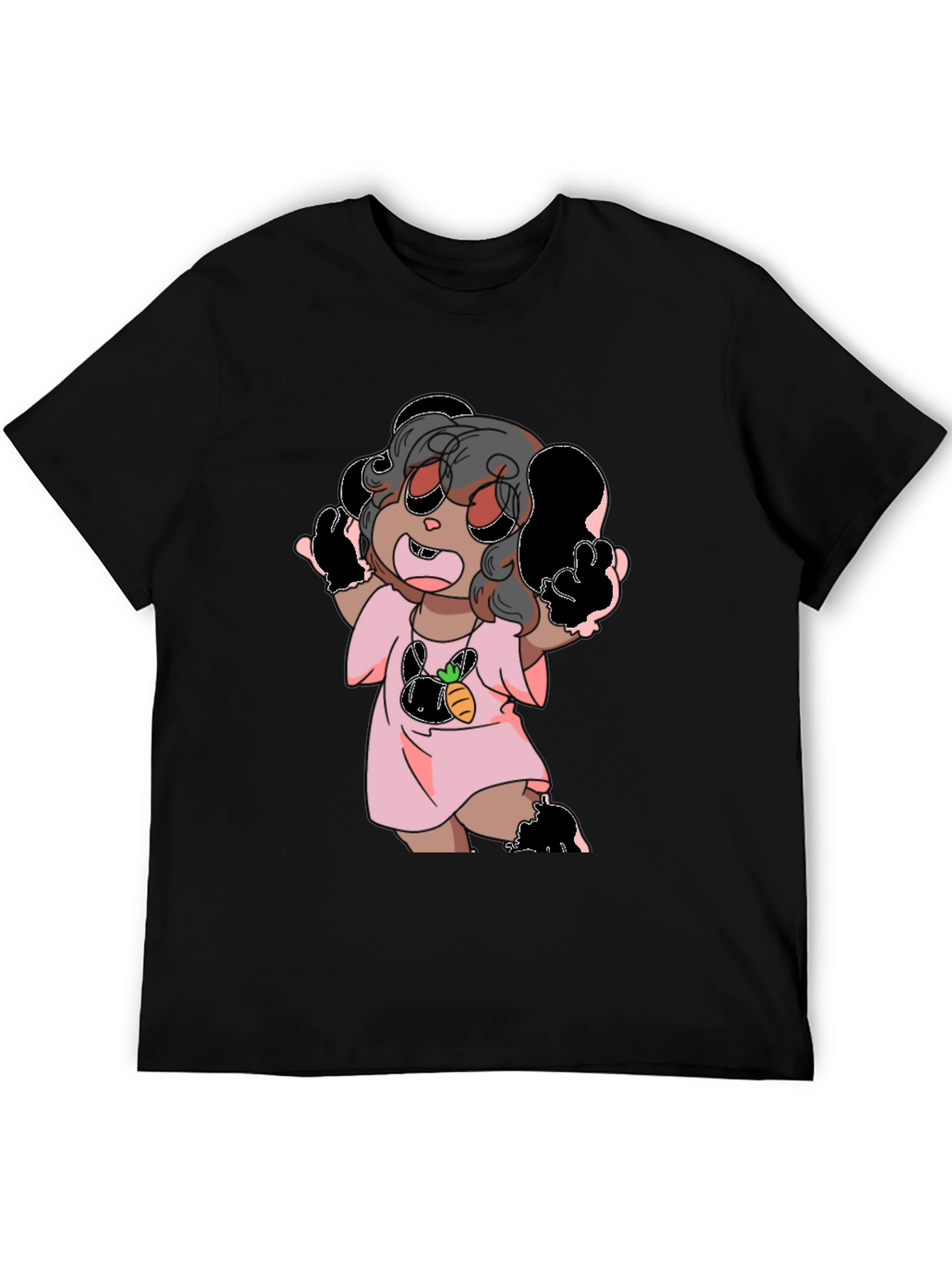 Black Cartoon Print Tee view 5