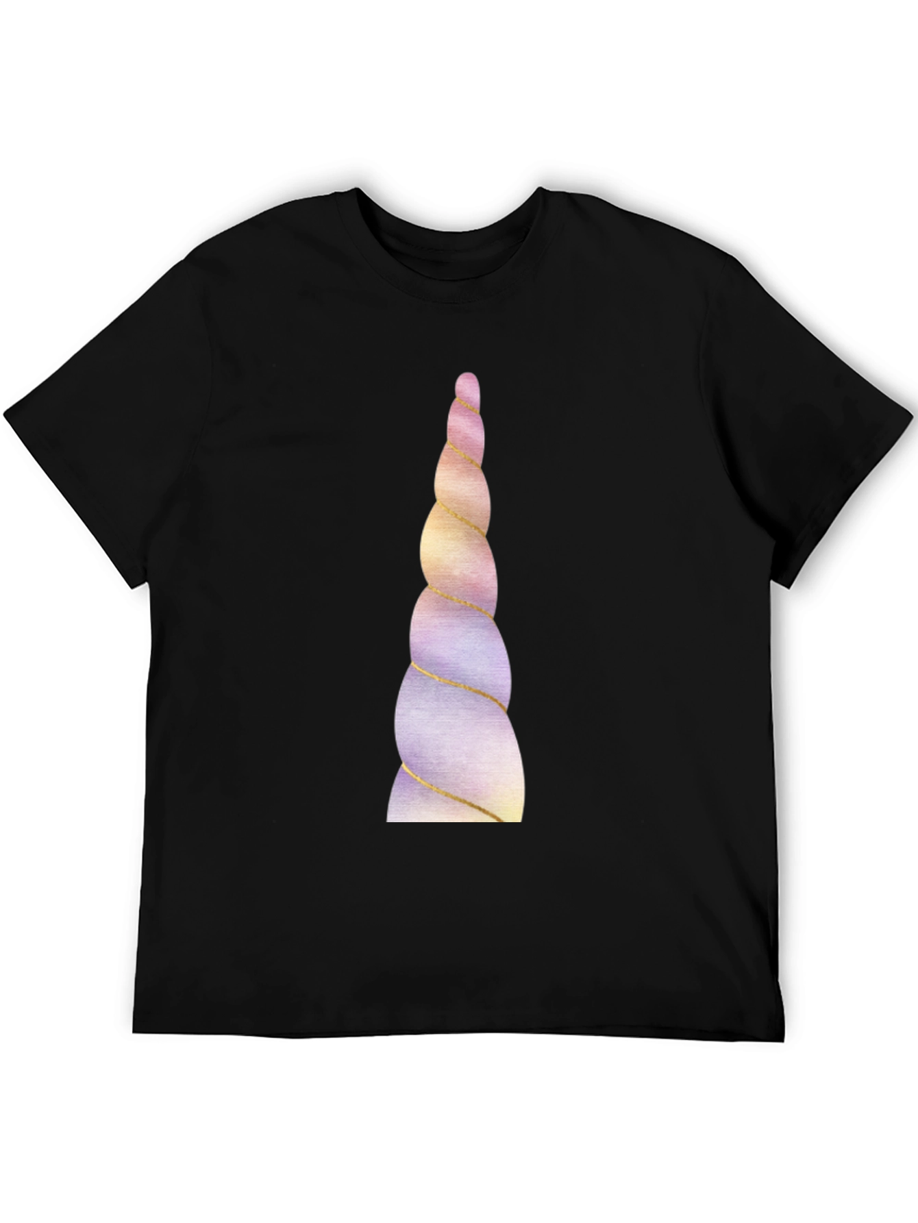 Black Unicorn Horn Graphic Tee - Black Cotton Blend view 5