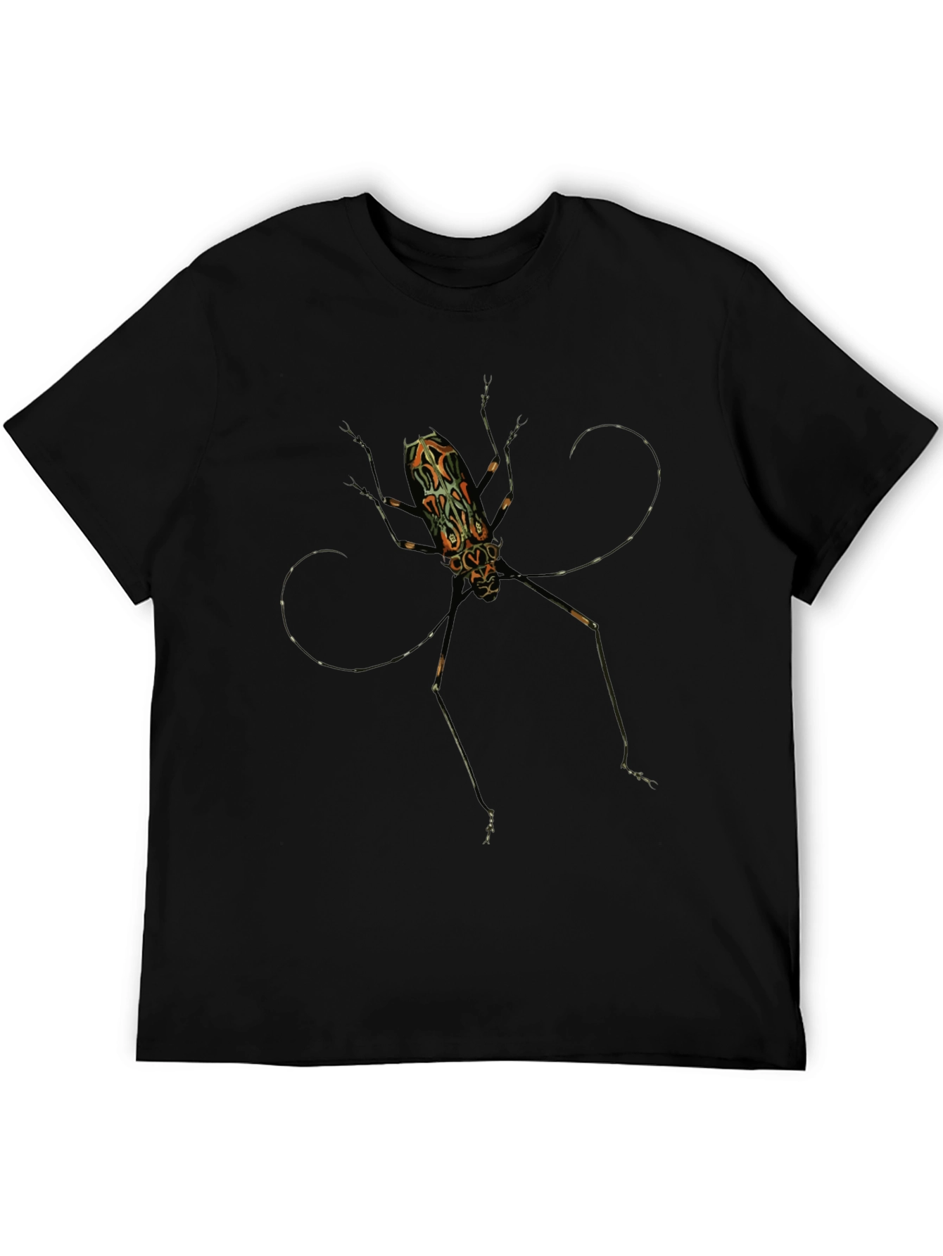 Black Artsy Bug Graphic Tee - Black Cotton T-Shirt view 5