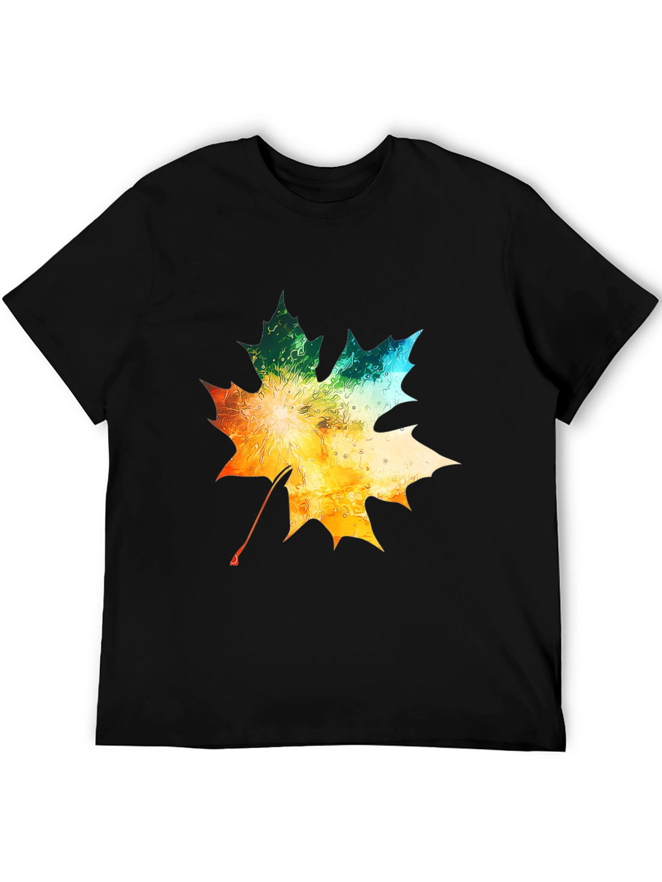 Black Maple Leaf Graphic Tee - Autumn Colors view 5