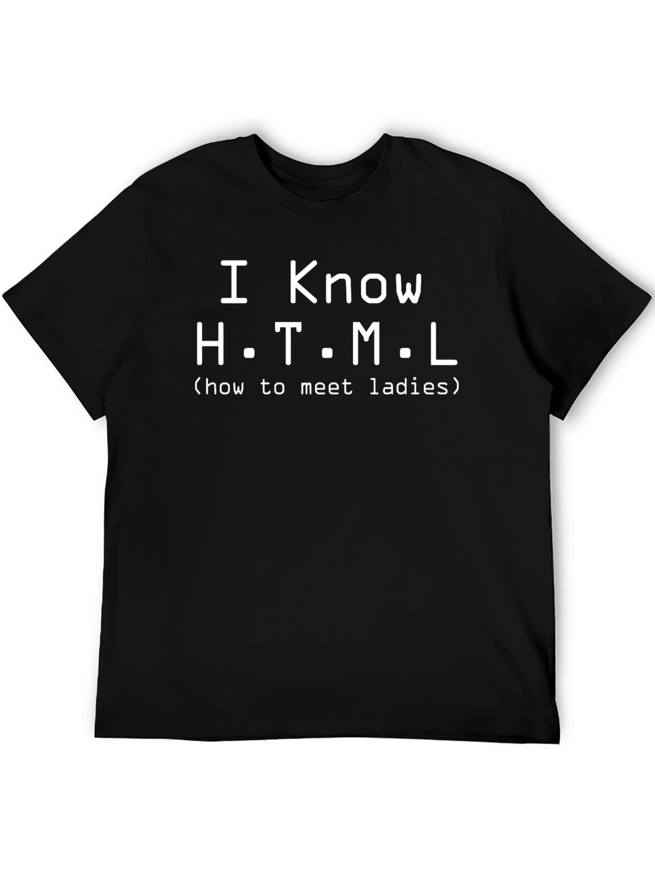 Black I Know HTML Funny Programmer T-Shirt view 5