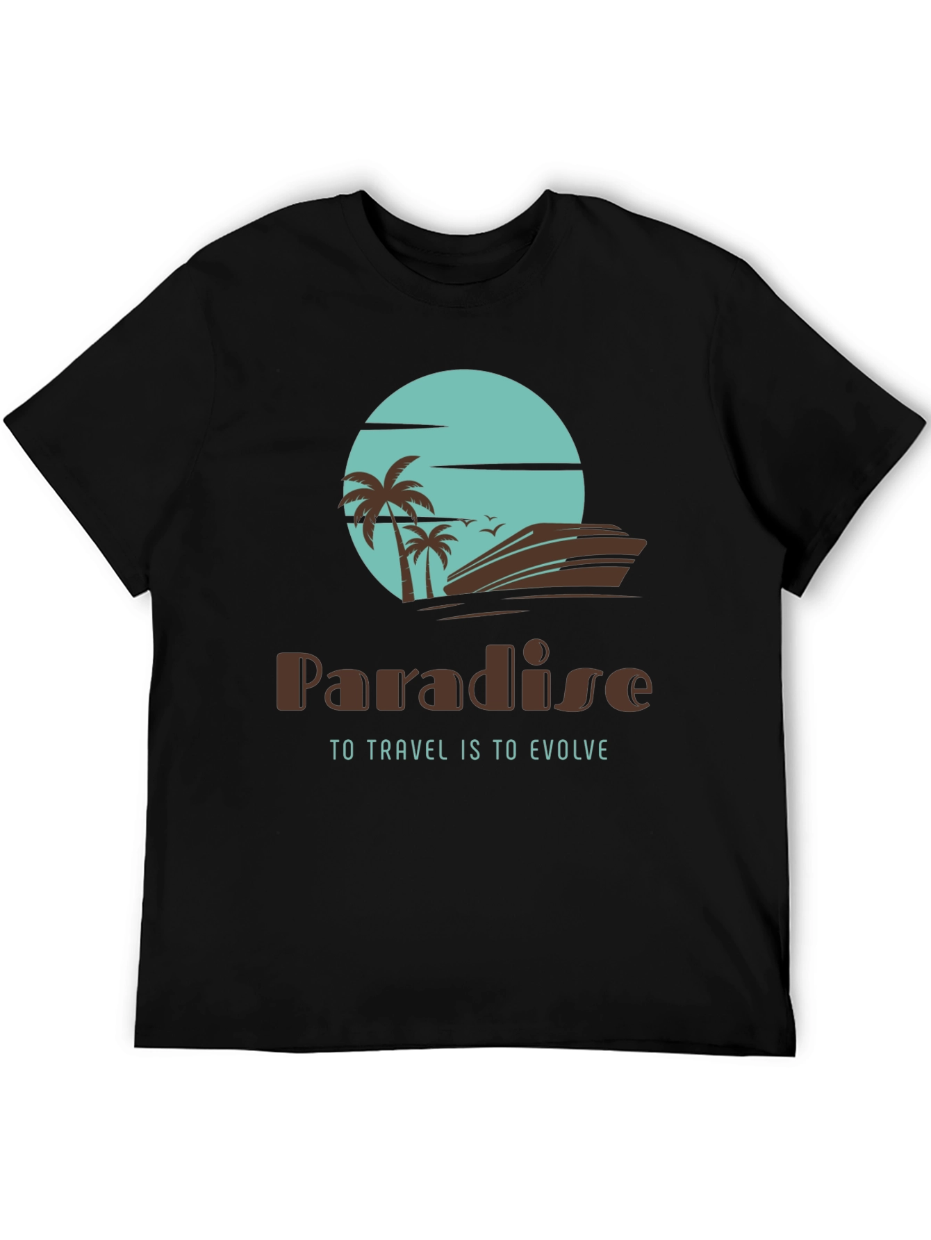 Black Paradise Travel T-Shirt - Evolve in Style view 5