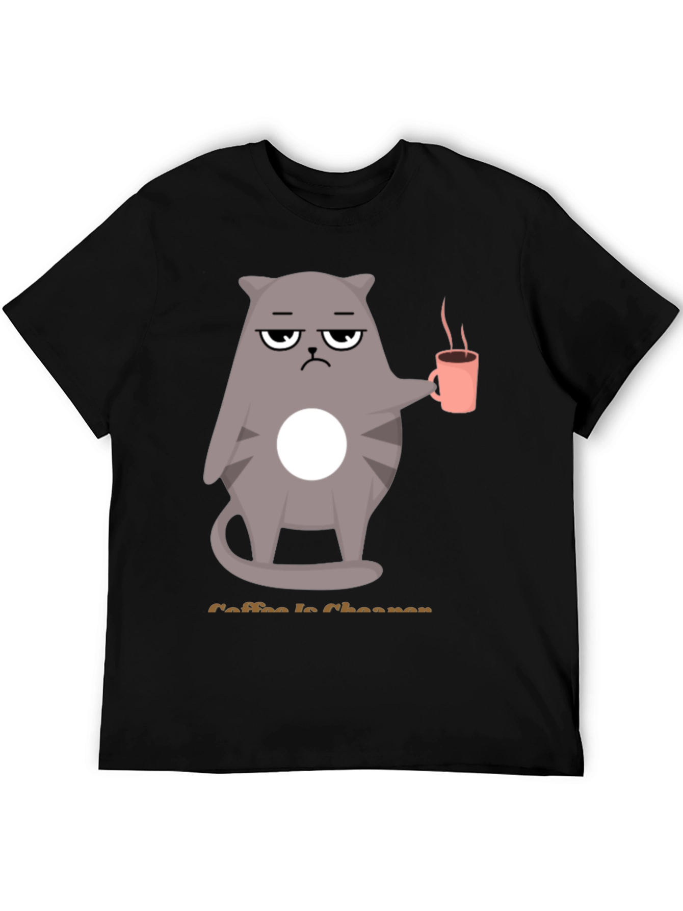 Black Coffee is Cheaper T-Shirt - Grumpy Cat Design view 5