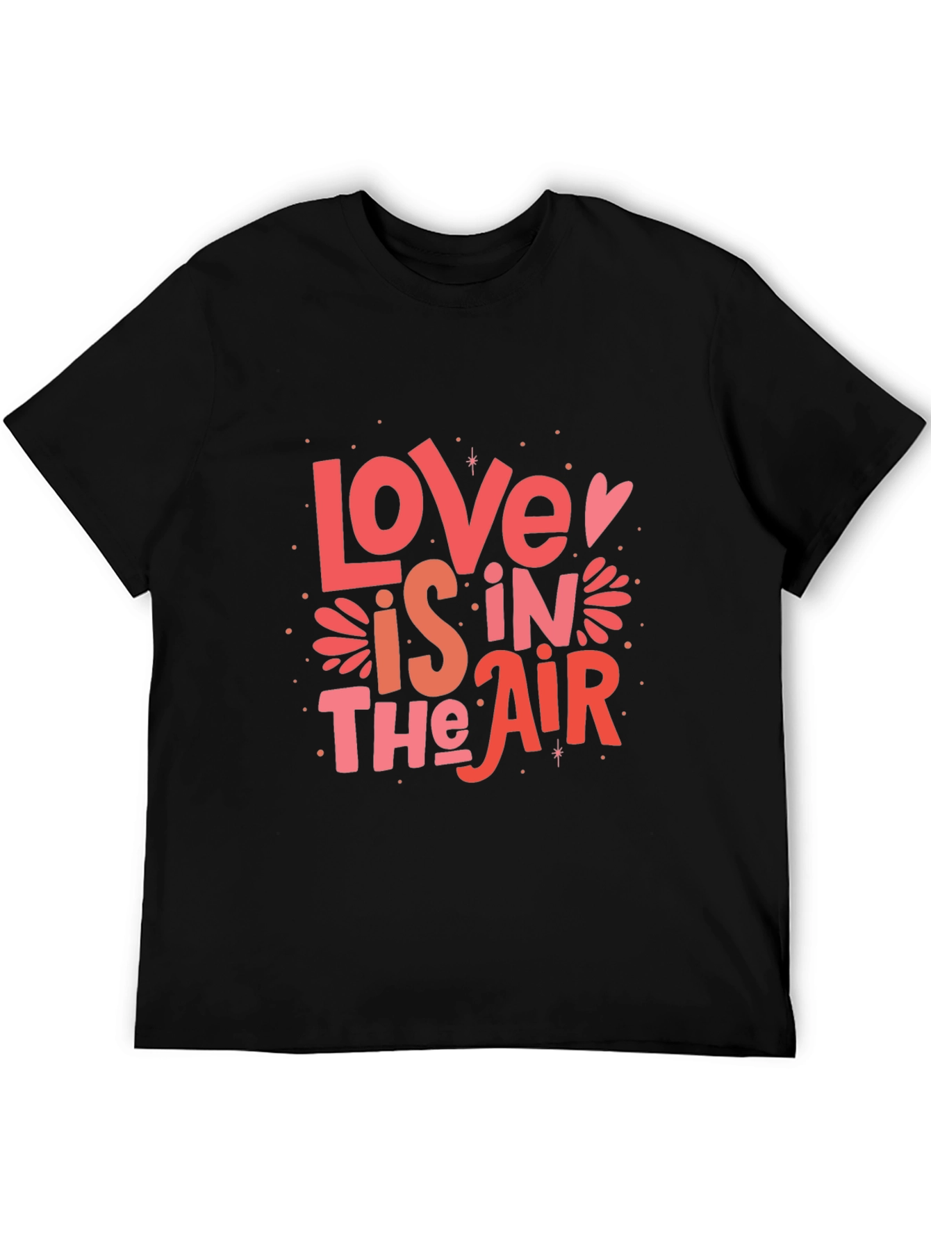 Black Love is in the Air Graphic Black T-Shirt view 5