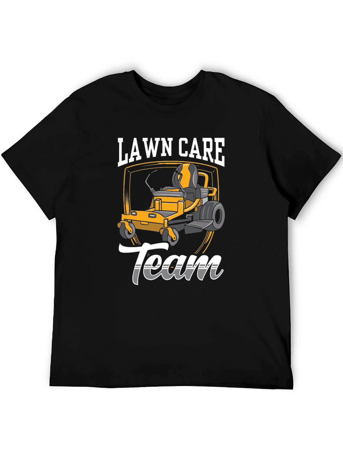 Black Lawn Care Team Graphic Tee - Black Cotton Blend T-Shirt view 5