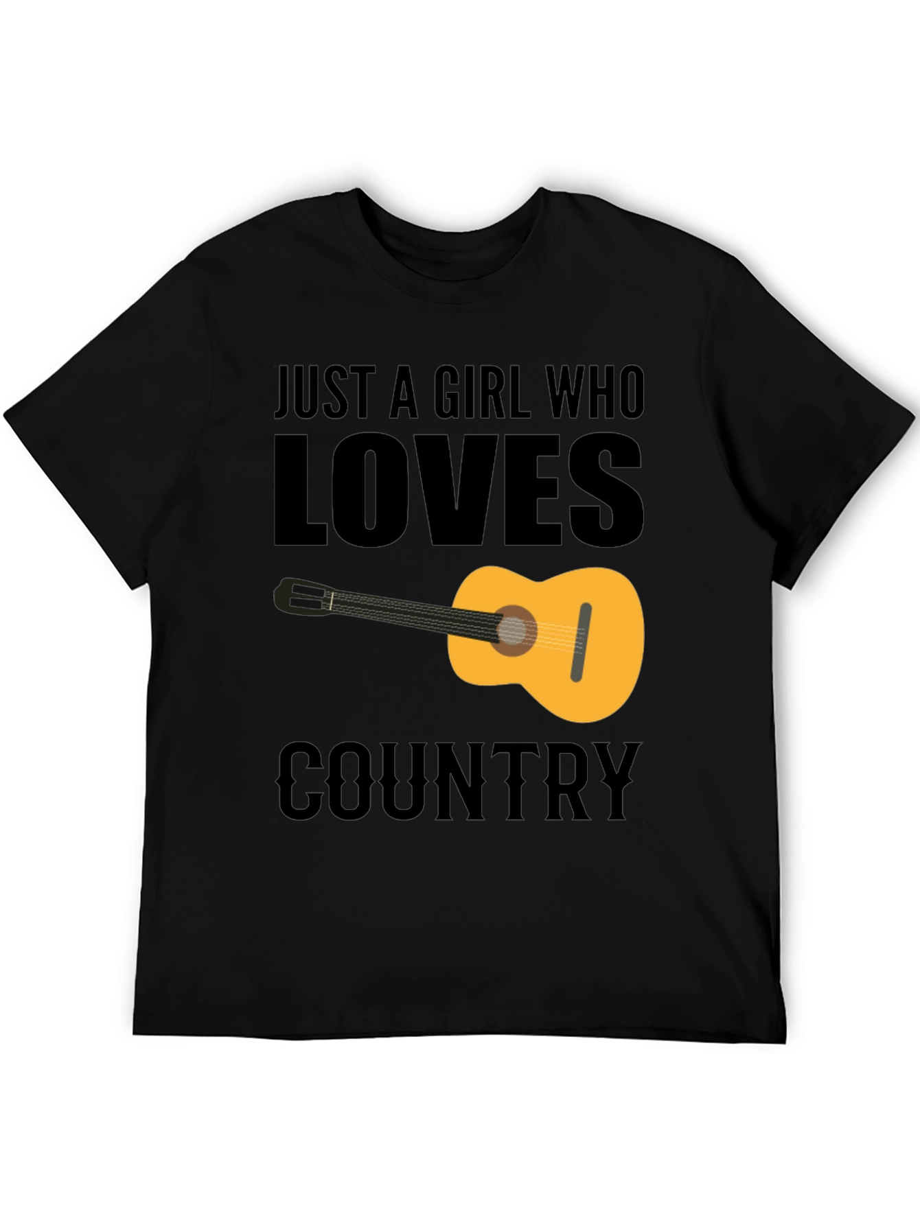 Black Country Music Guitar Graphic Tee view 5