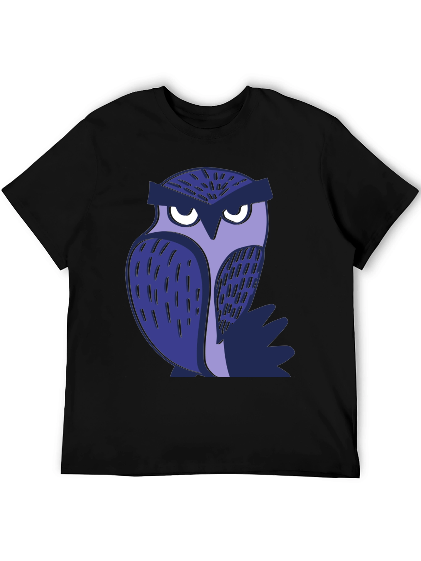 Black Cool Owl Graphic Tee - Black Unisex T-Shirt view 5