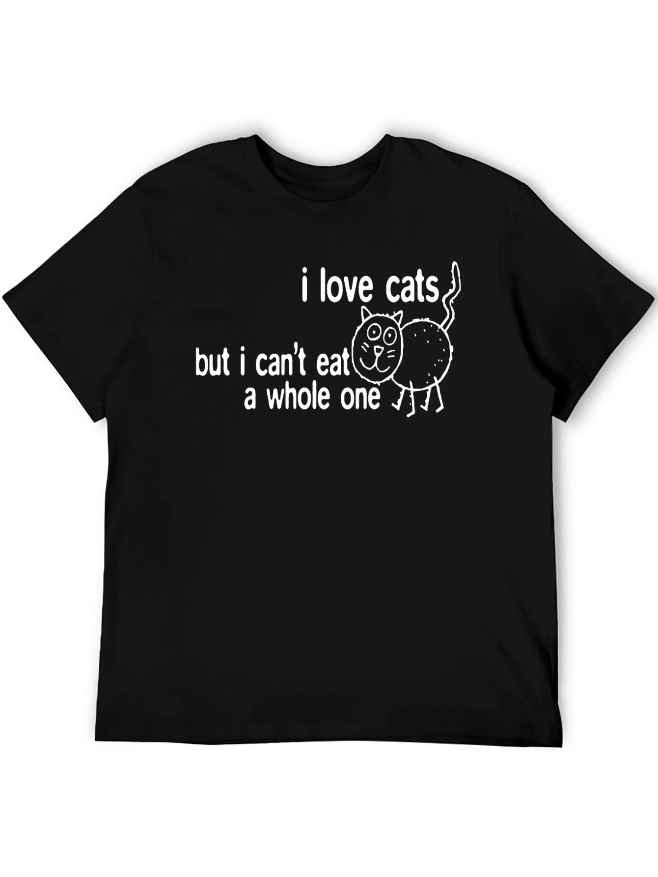 Black Funny Cat Lover T-Shirt - I Love Cats, But... view 5