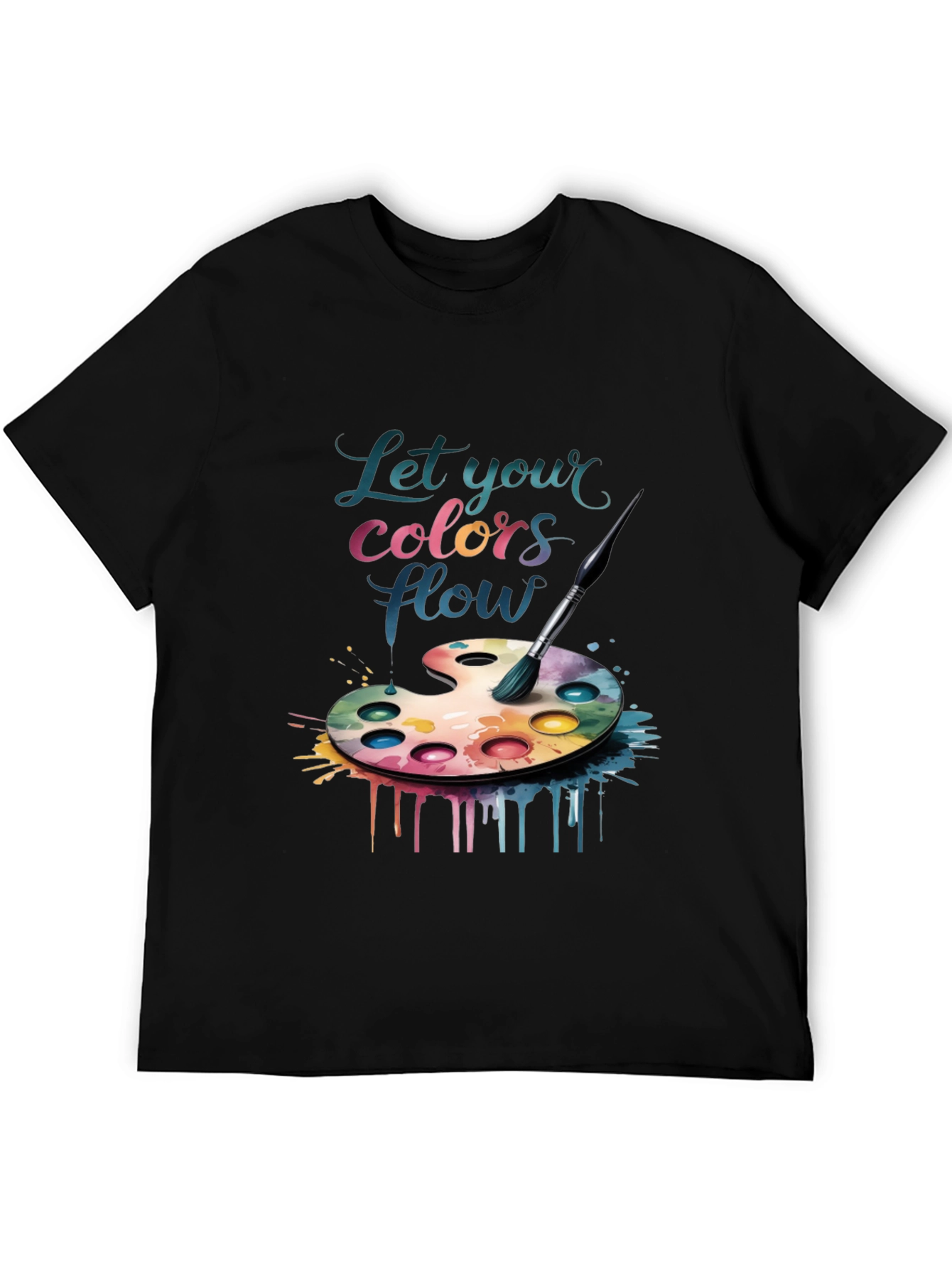 Black Artist Palette Tee - Let Your Colors Flow view 5