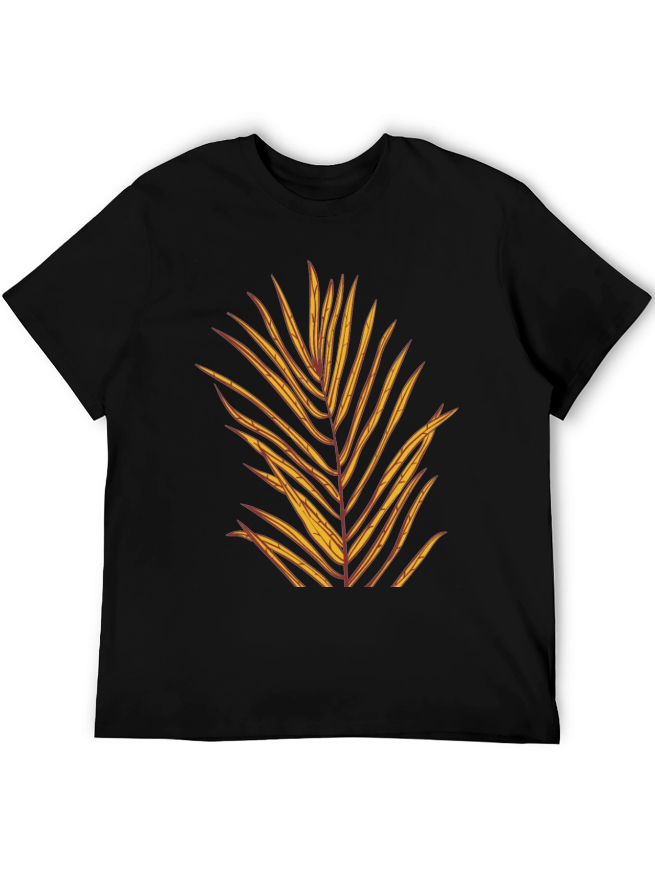 Black Tropical Leaf Graphic Tee - Men's Black T-Shirt view 5
