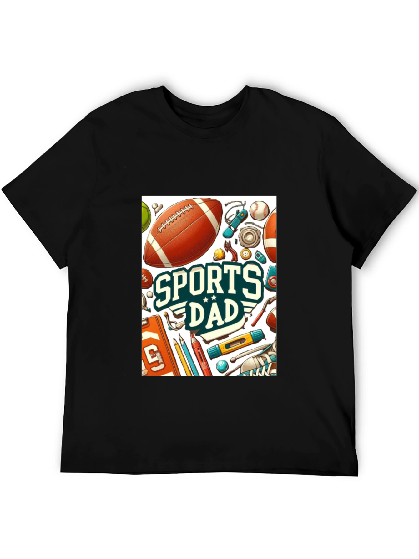 Black Sports Dad Graphic Tee - Perfect Gift for Sporty Dads! view 5