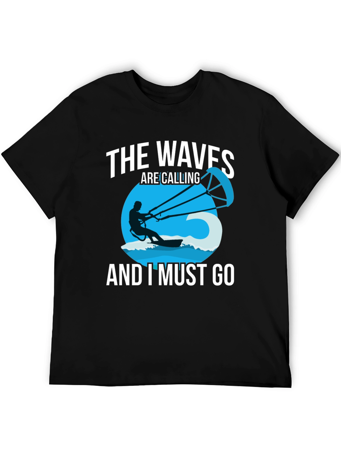Black The Waves Are Calling Men's Graphic Tee view 5