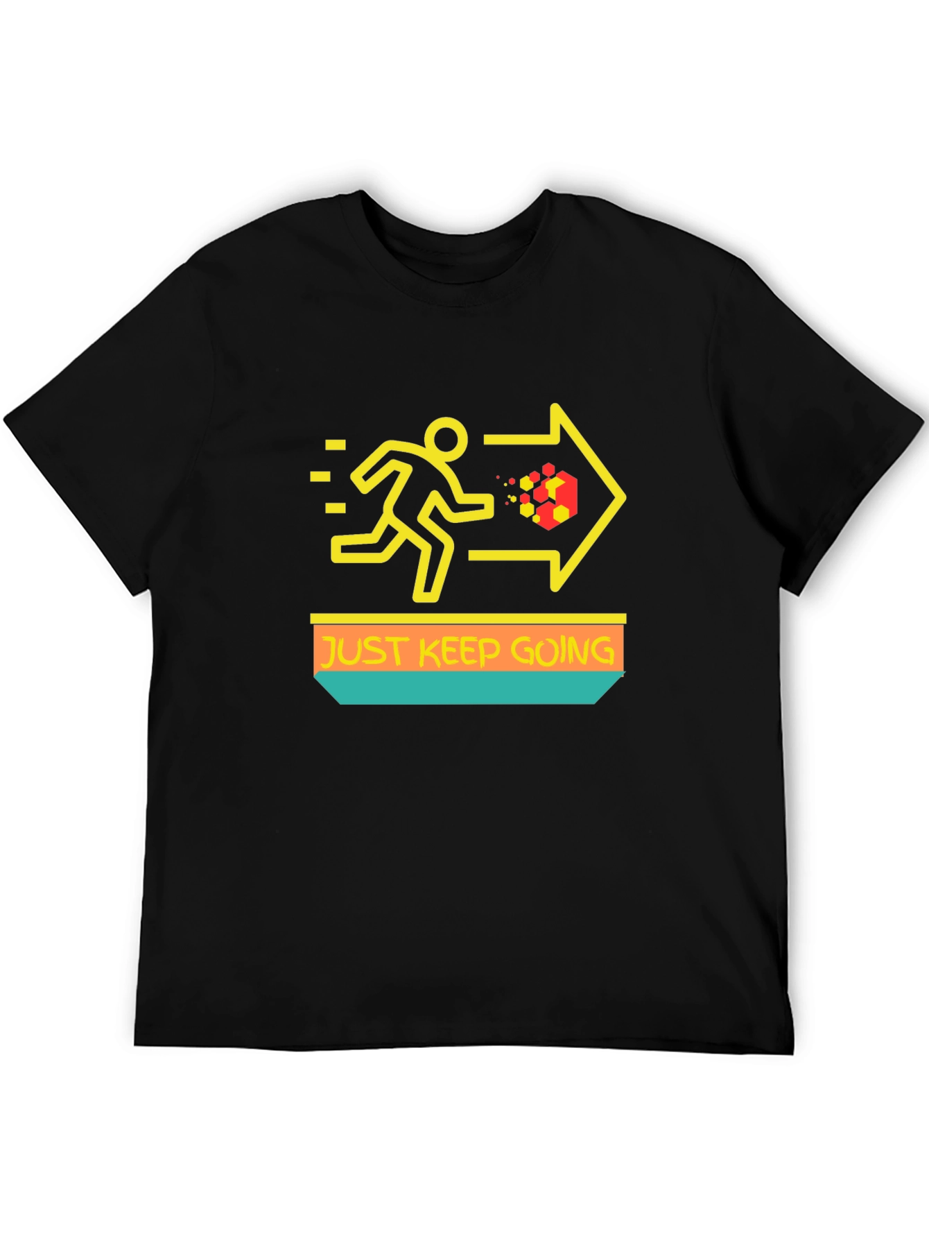 Black Just Keep Going T-Shirt - Motivational Graphic Tee view 5
