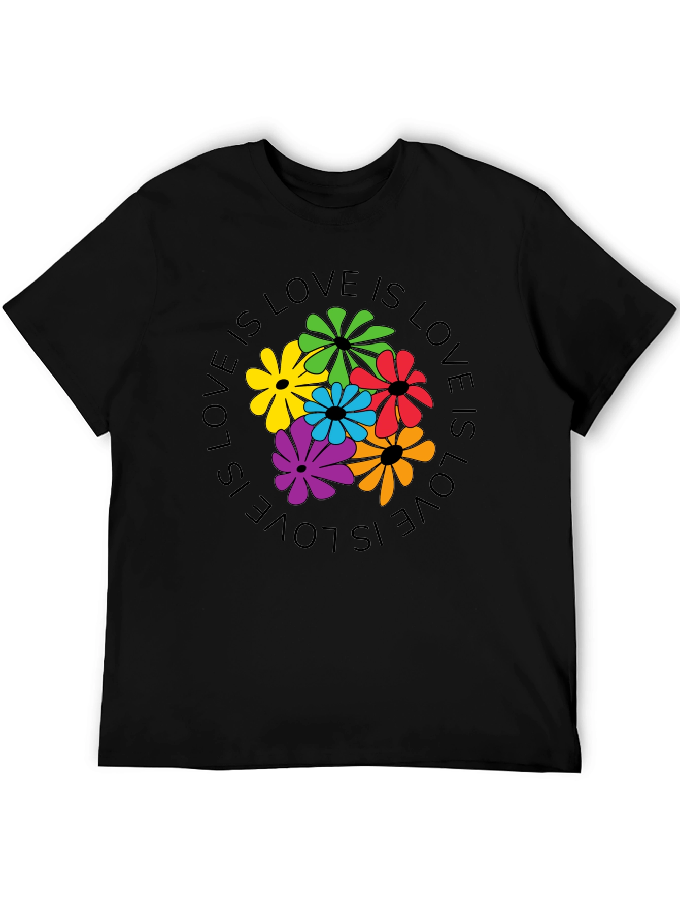 Black Love Is Love Floral Graphic Tee view 5