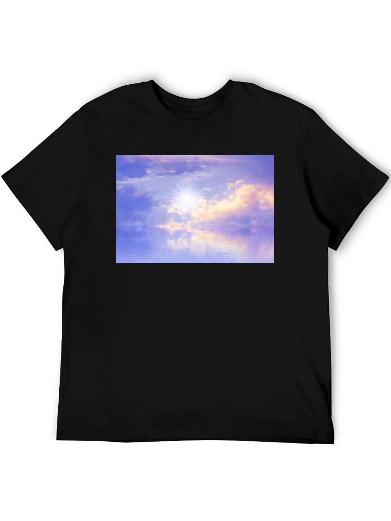 Black Sunset Reflections Graphic Tee - Soft Black Cotton view 5