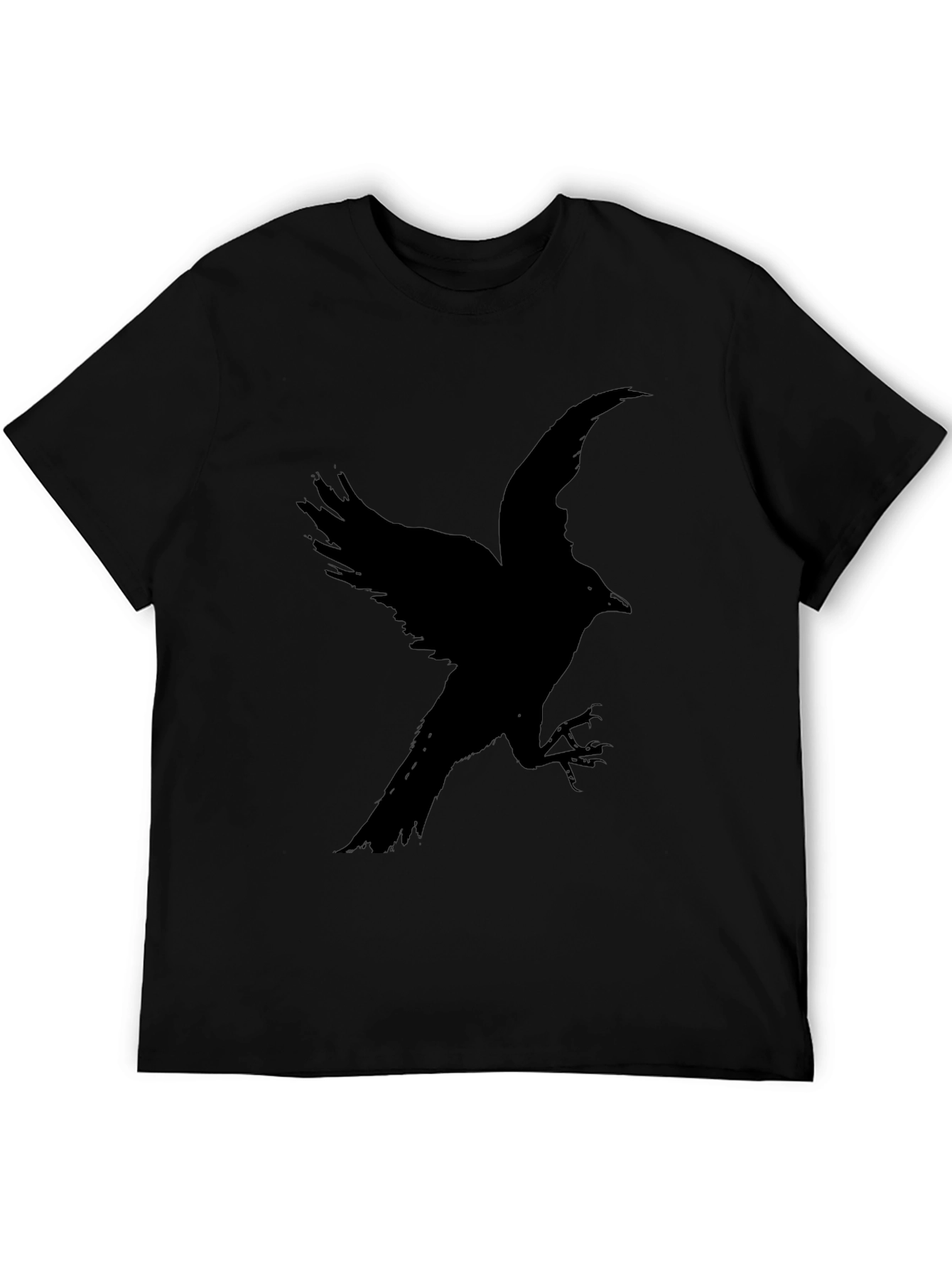 Black Raven Profile T-Shirt - Dark Bird Graphic Tee view 5