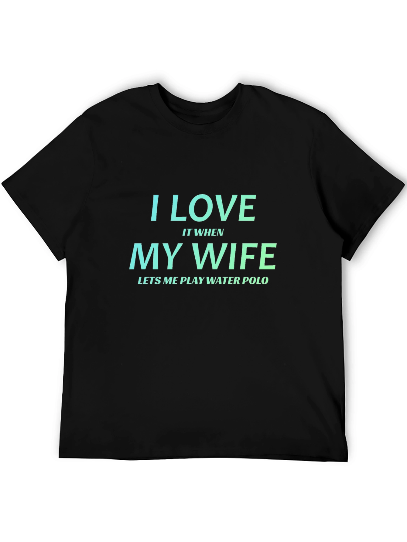 Black Funny Water Polo T-Shirt - Happy Wife, Happy Life view 5