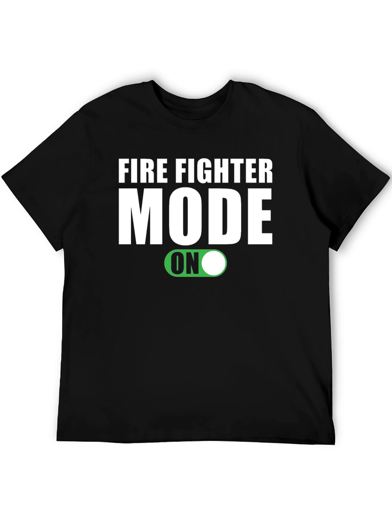 Black Firefighter Mode ON Graphic Tee view 5