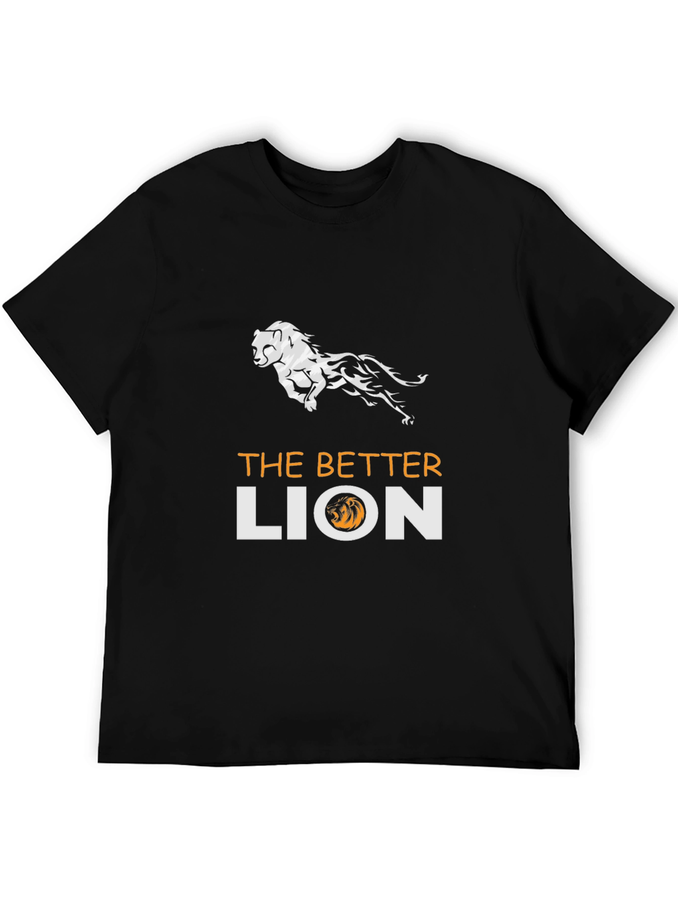 Black The Better Lion Graphic T-Shirt - Black view 5