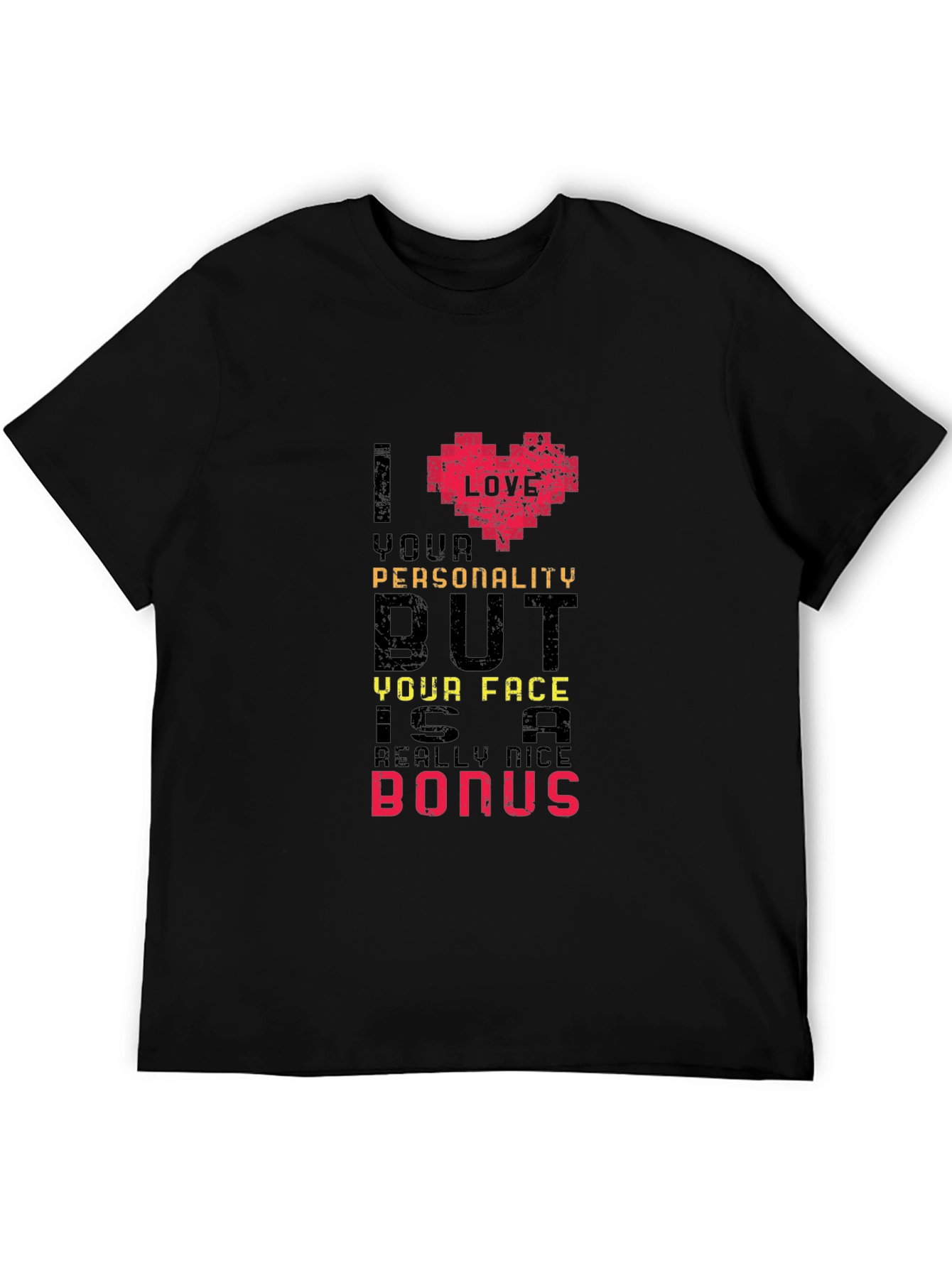 Black Humorous "I Love Your Personality" Graphic Tee view 5