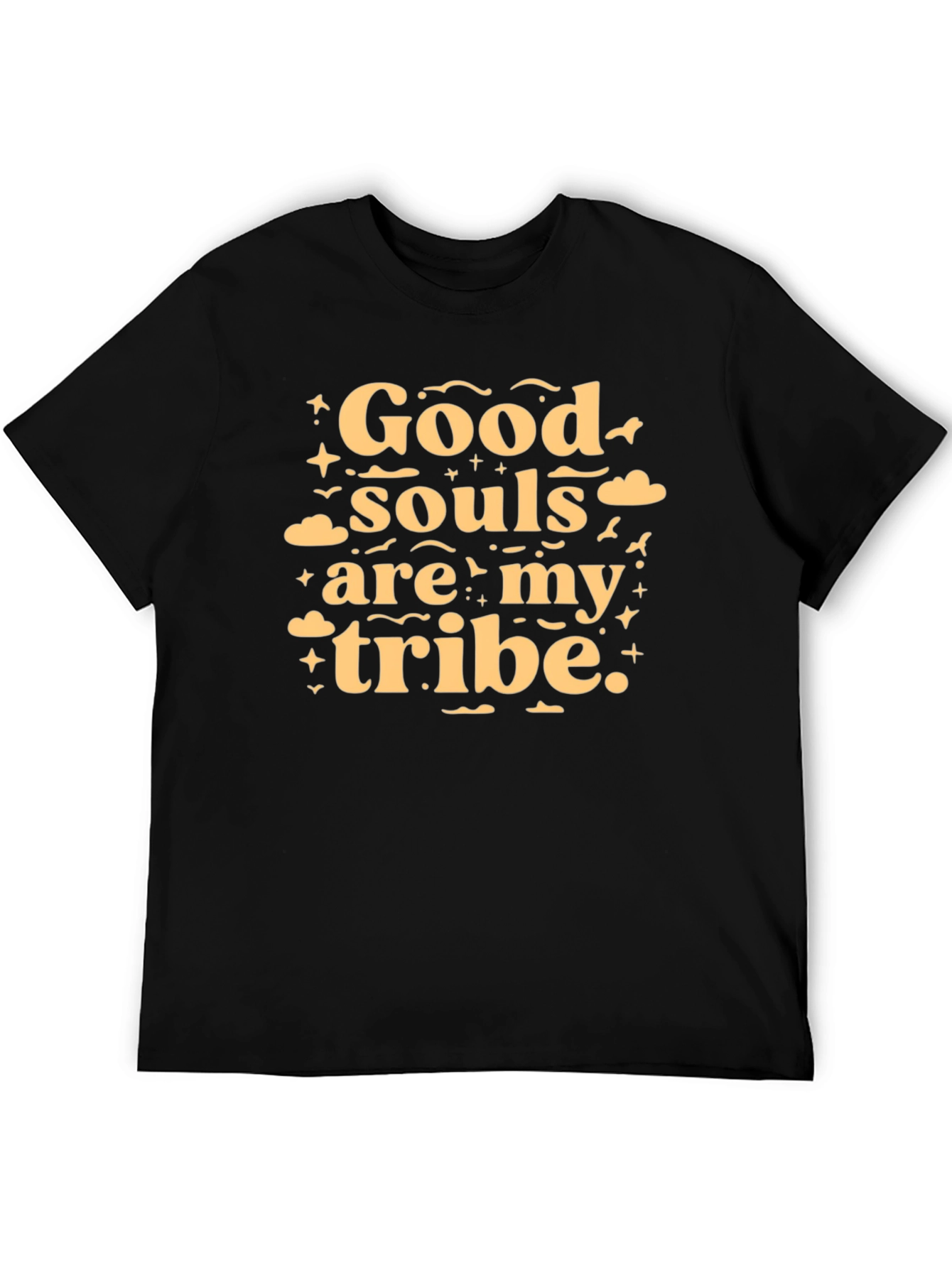 Black Good Souls Tribe Tee - Black Crew Neck T-Shirt view 5