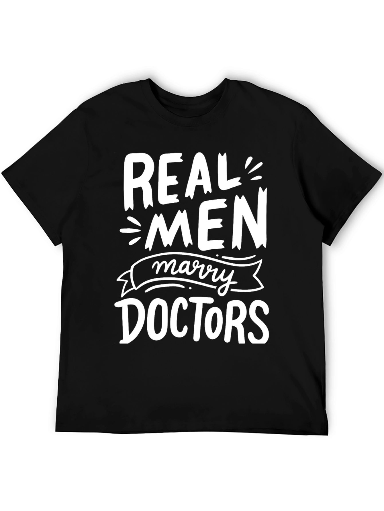 Black Real Men Marry Doctors Graphic Tee view 5