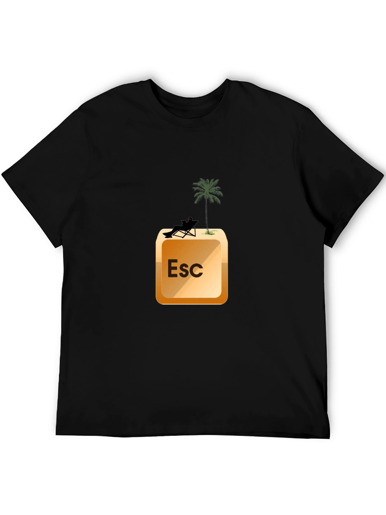 Black Escape Key T-Shirt - Vacation Mode On view 5