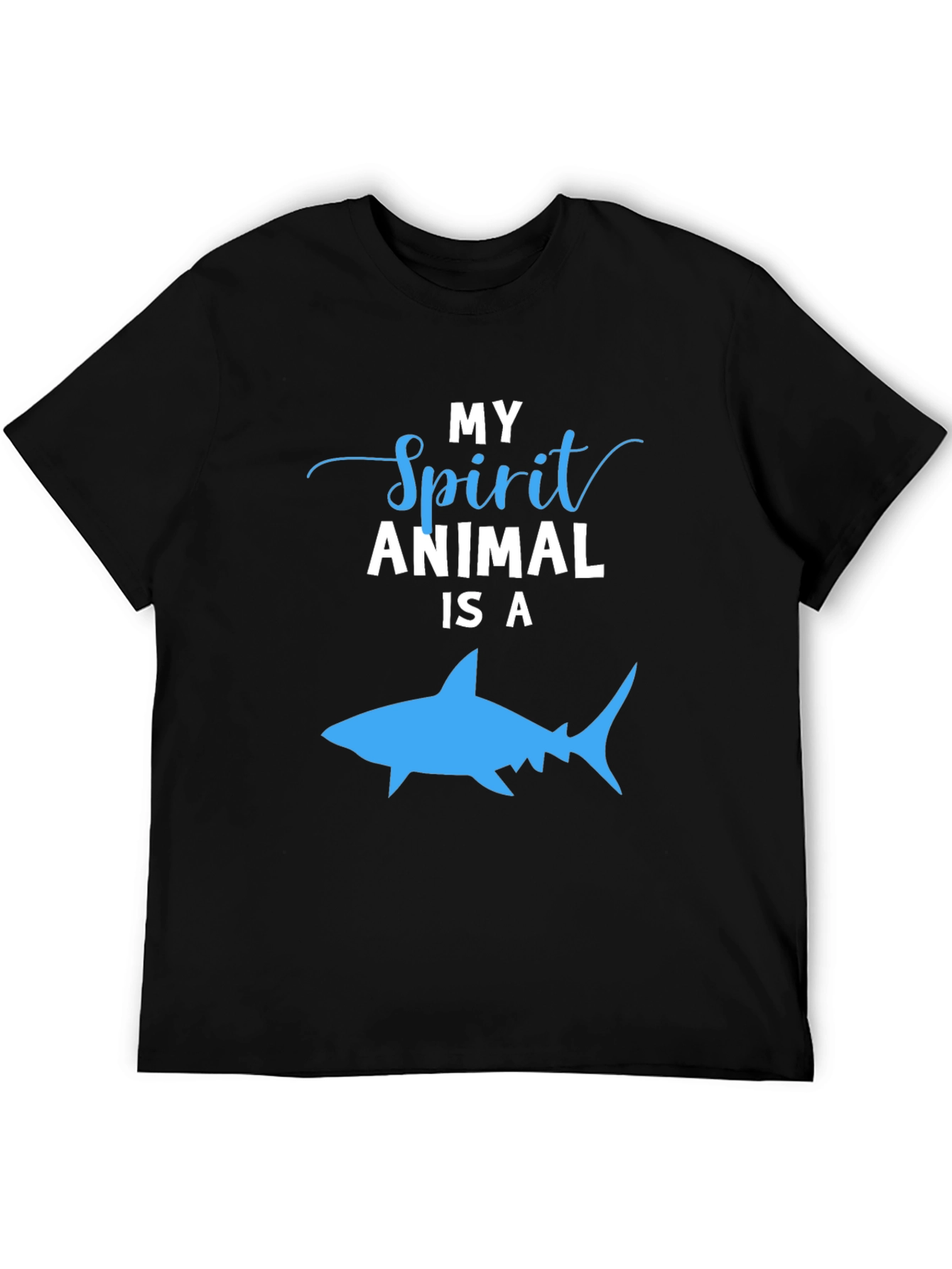 Black My Spirit Animal is a Shark T-Shirt, Black view 5