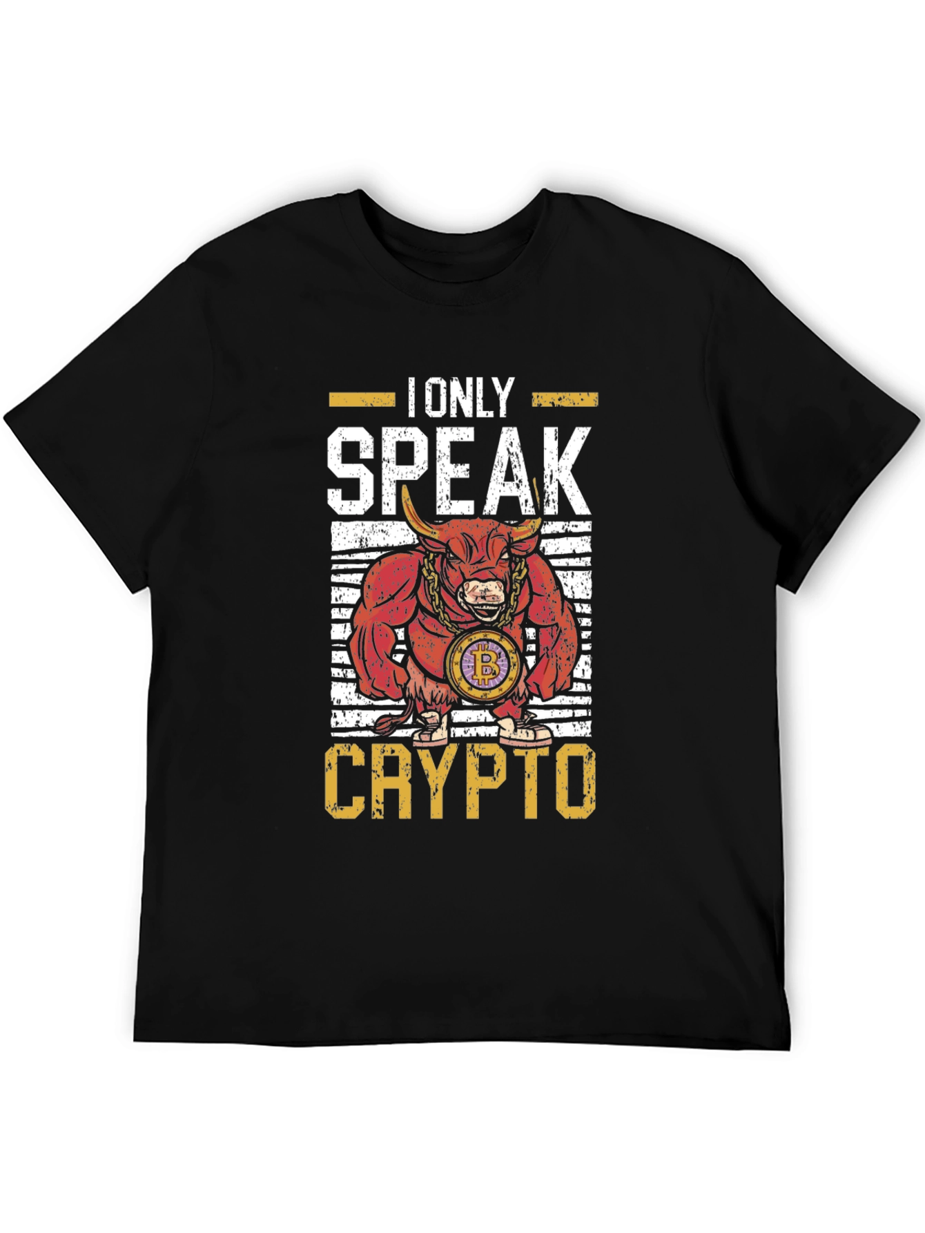 Black Crypto Bull T-Shirt - I Only Speak Crypto view 5