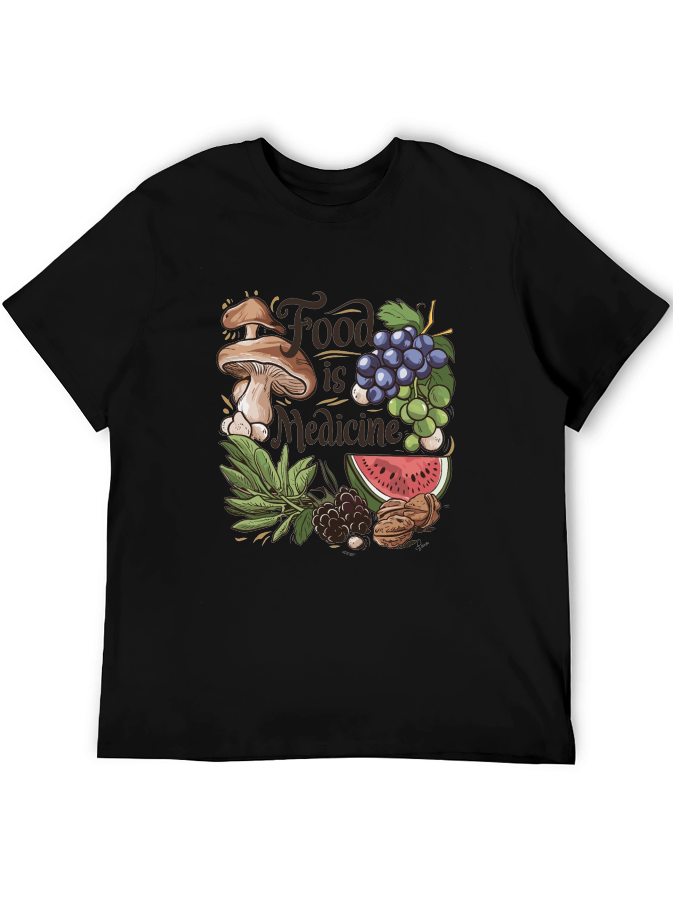 Black Food is Medicine Graphic T-Shirt view 5