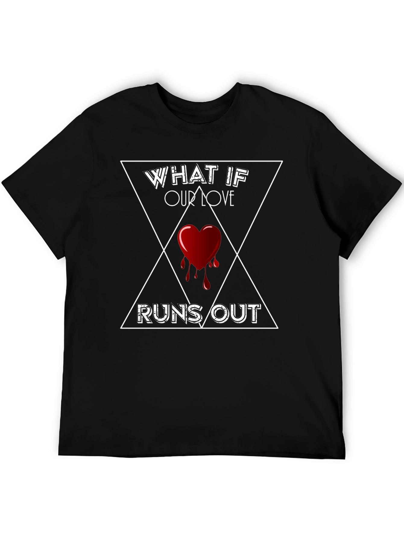 Black Bleeding Heart Graphic T-Shirt: What If Our Love Runs Out? view 5