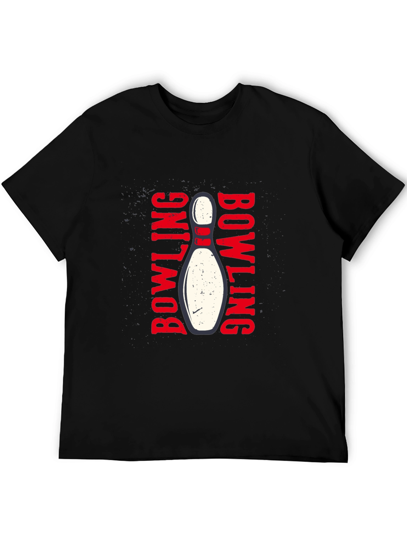 Black Bowling Strike Graphic T-Shirt - Black Cotton Tee view 5